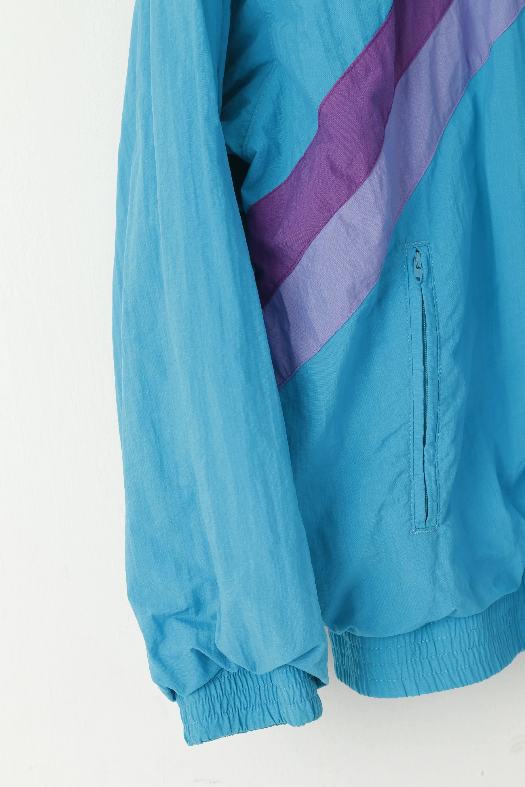 The Flagship Men L Jacket Turquoise Festival Bomber Full Zipper retro Tracksuit Top - Image 3