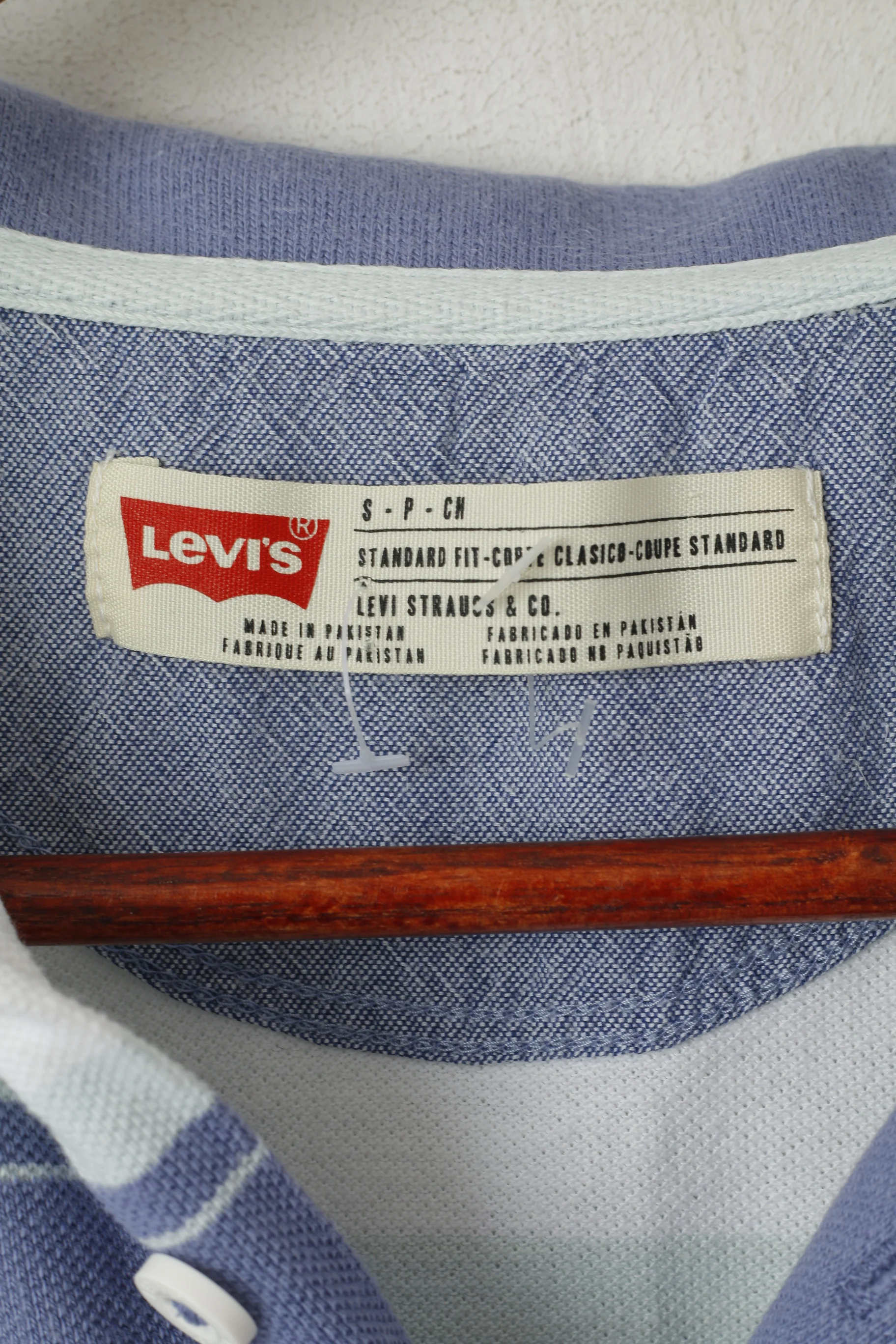 Levi's Men S Polo Shirt Violet Striped Short Sleeve Cotton Standard Fit Top - Image 4