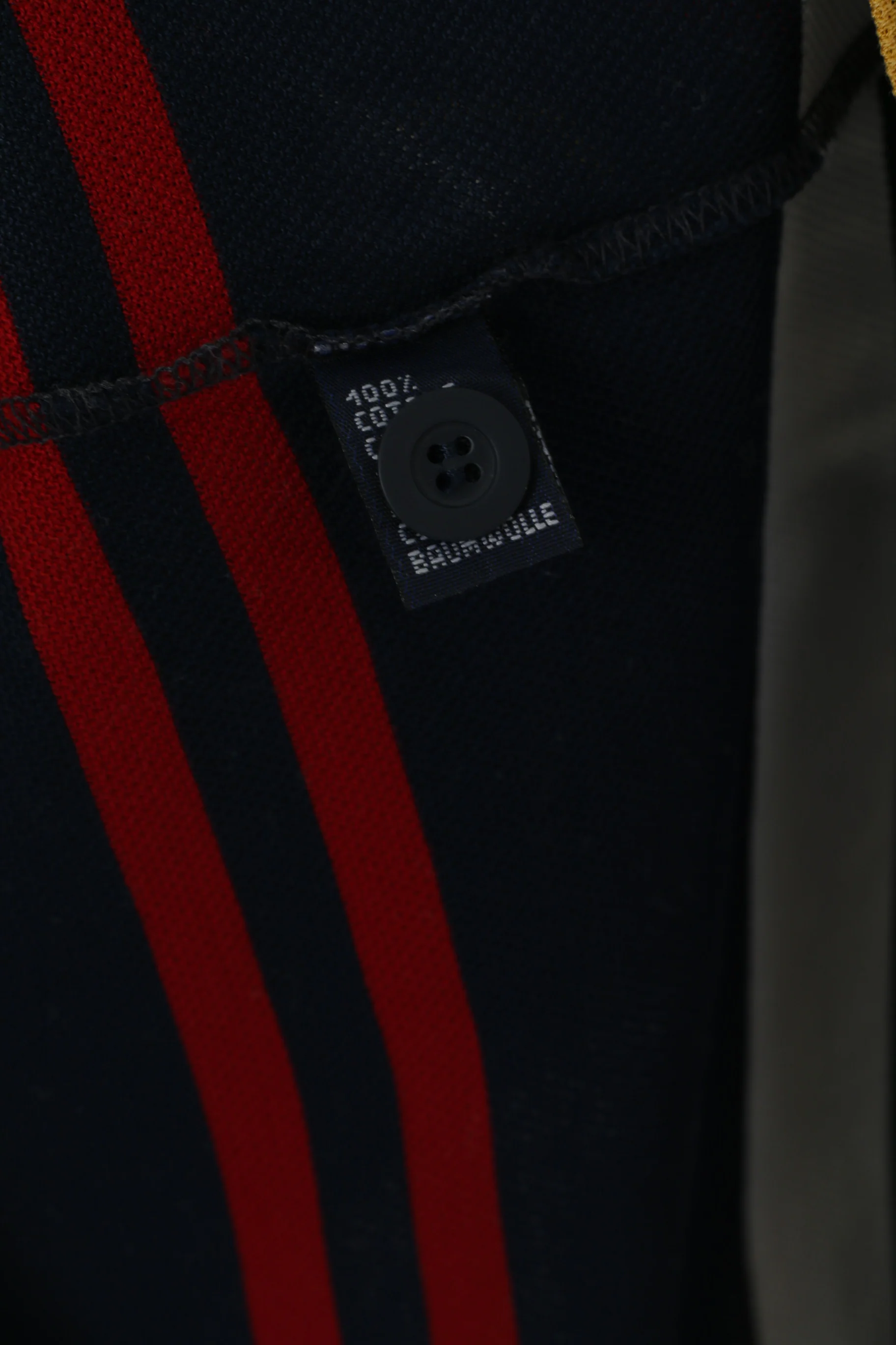 Paul & Shark Yachting Men M Polo Shirt Navy Cotton Striped Pocket Casual Top - Image 4