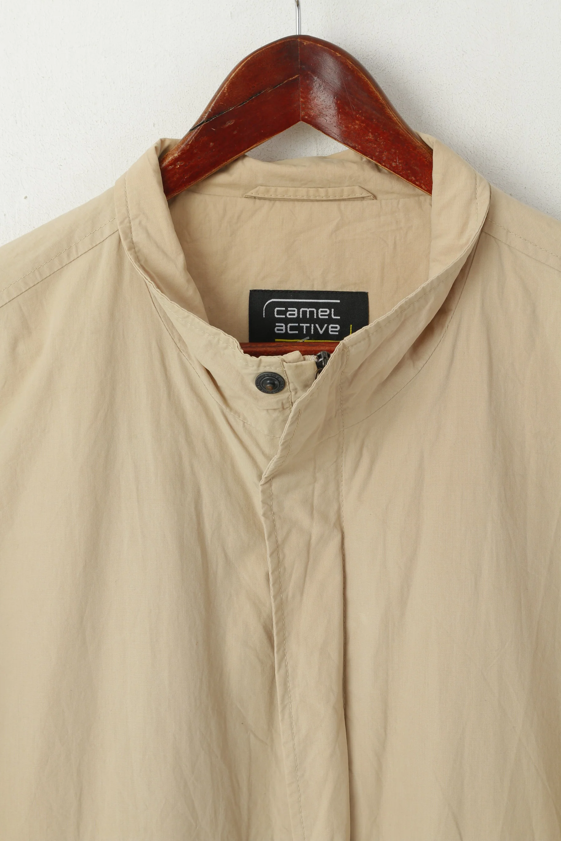 Camel Active Men 98 M Jacket Beige Cotton Vintage Lightweight Full Zipper Top - Image 2