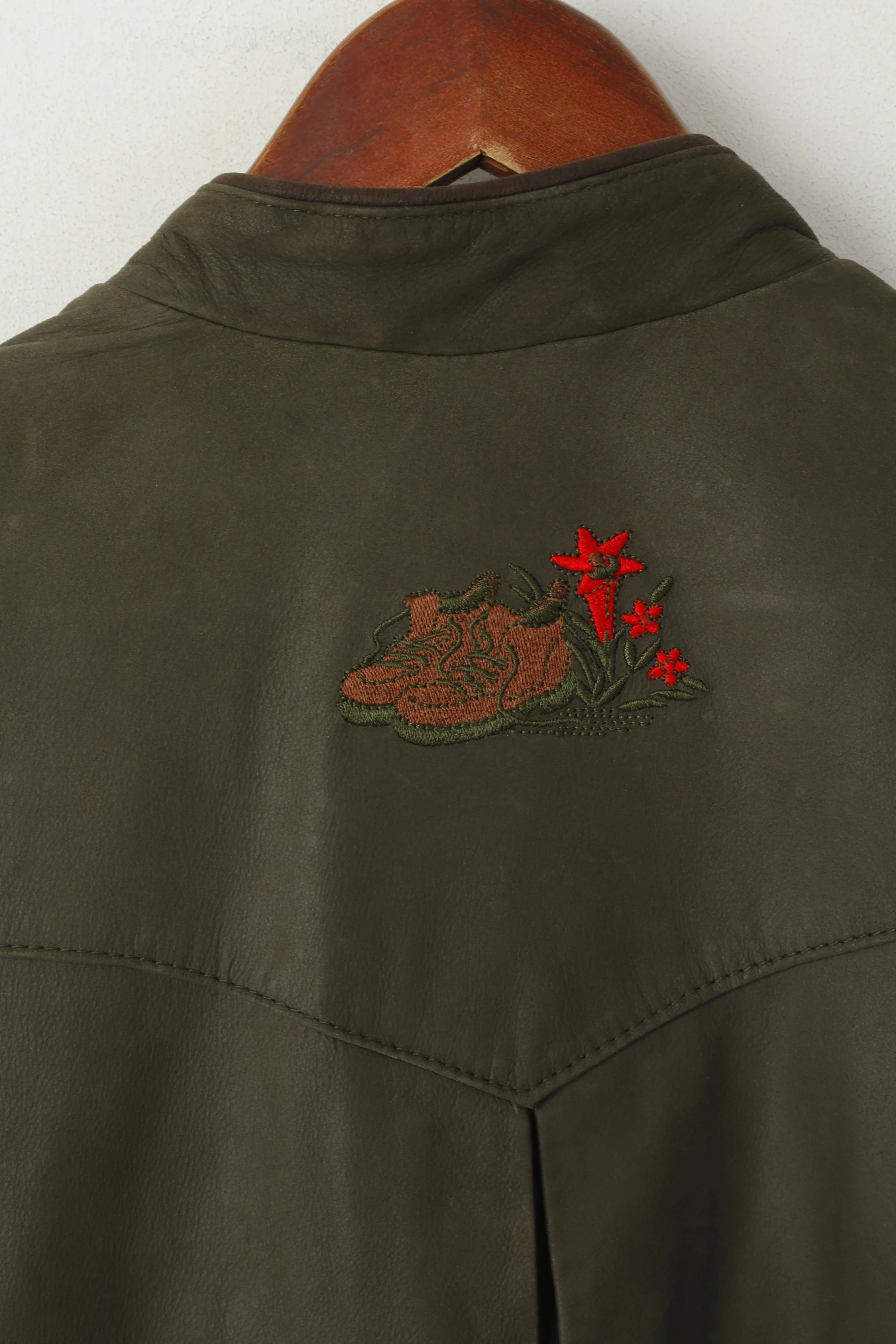 Vintage Women 38 M Jacket Green Real Leather Single Breasted Tyrol Trachten Blazer - Image 5