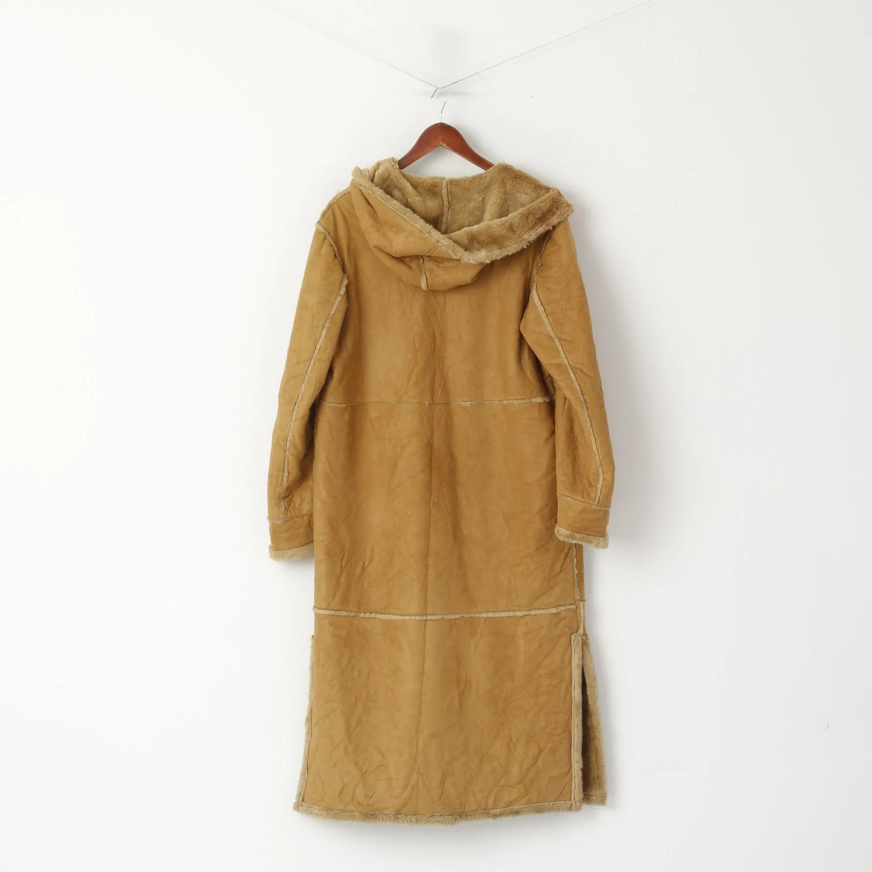 Elena Monti Women 42 XL Duffle Coat Brown Boho Hooded Vintage Valentina Made in Italy - Image 6