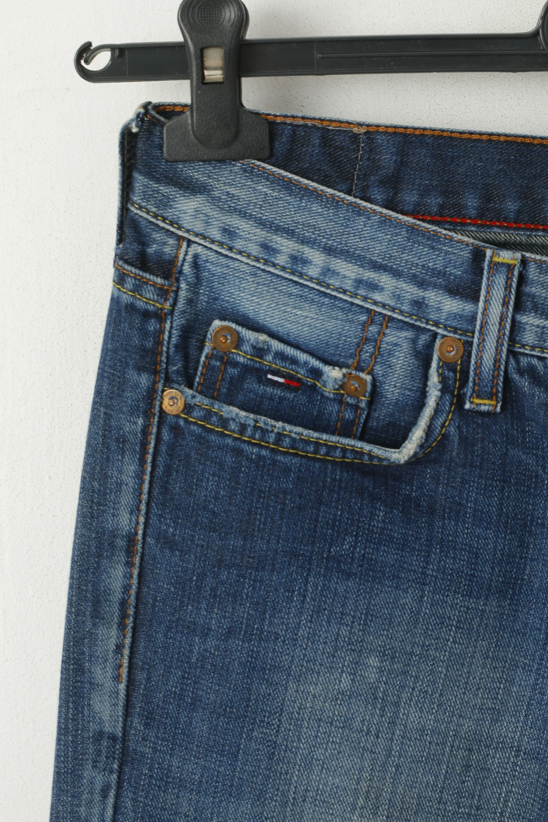 Tommy Hilfiger Denim Women 28 34 Trousers Navy Cotton Jeans Hipster Bootcut Pants - Image 2