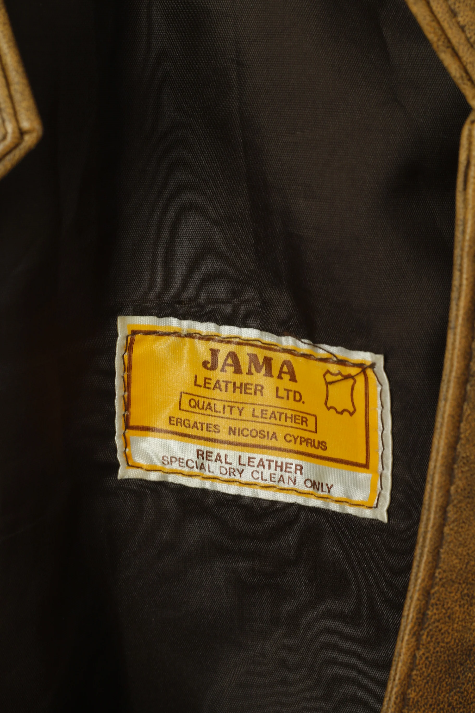 JAMA Women M Jacket Brown Bomber Leather Shoulder Pads Vintage Biker Top - Image 5