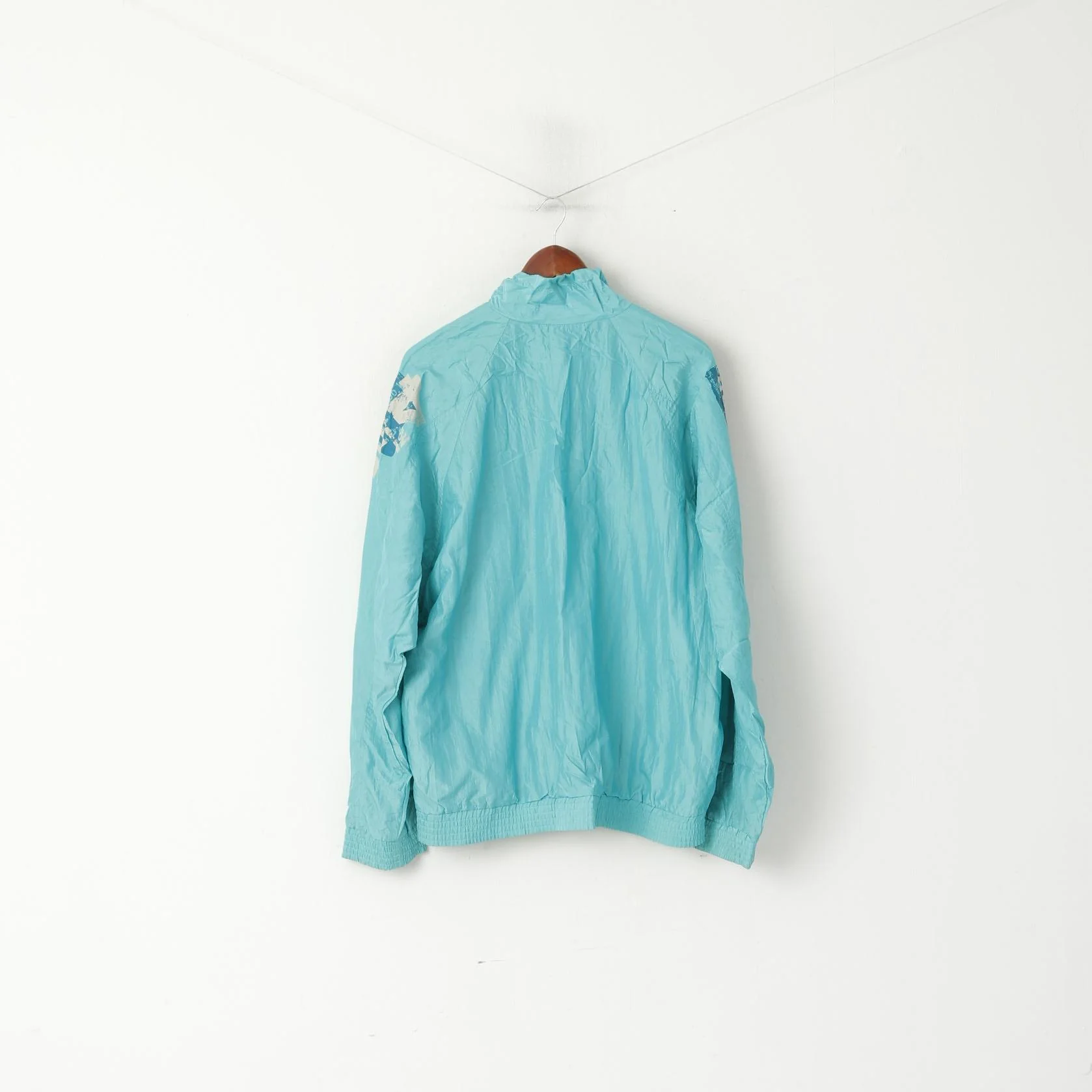 Maser Men M 50 Jacket Green Nylon Shiny Bomber Waterproof Festival Oldschool Top - Image 7