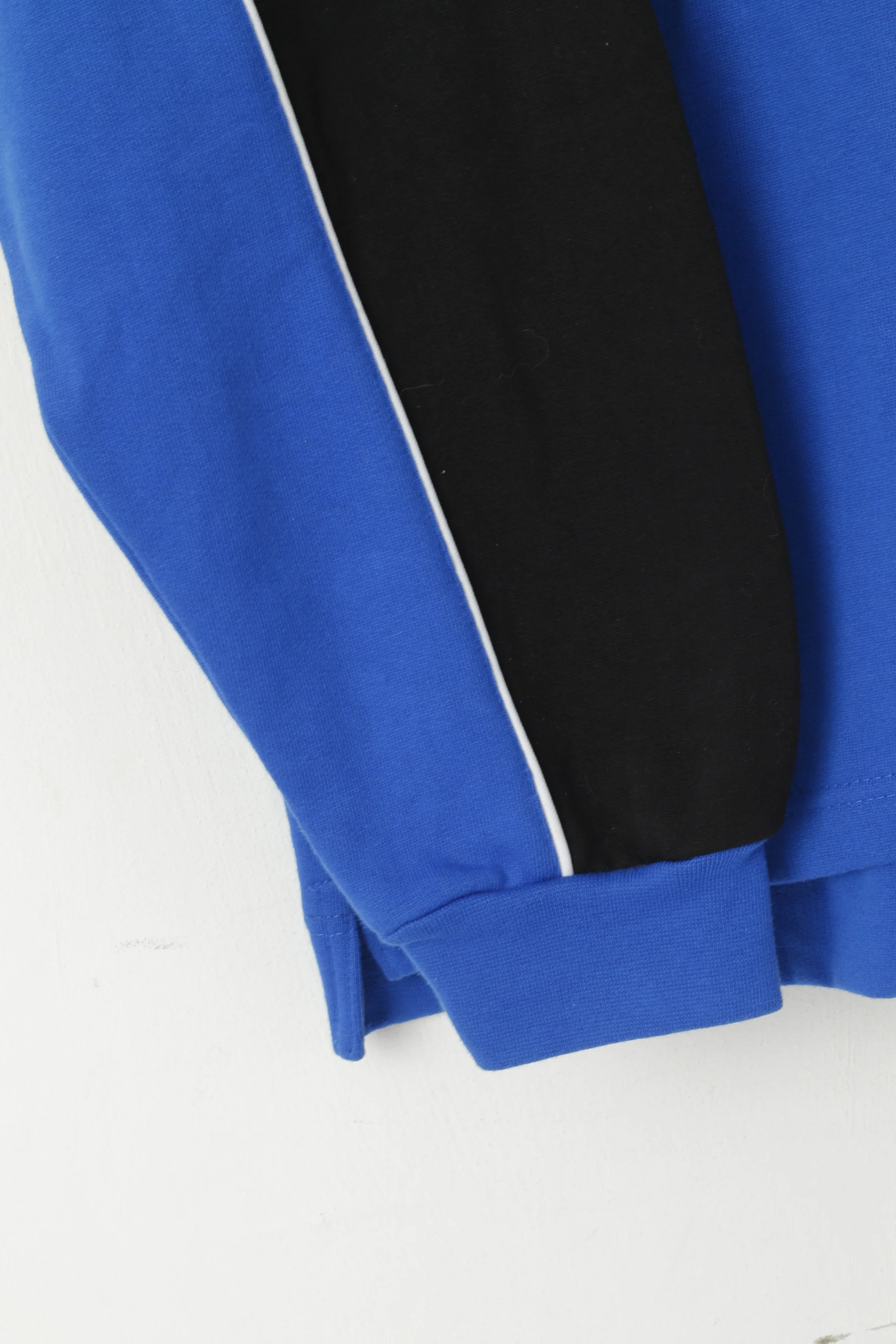Pro Line Men XL Sweatshirt Blue Cotton Zip Neck Sportswear Retro 90s Top - Image 3