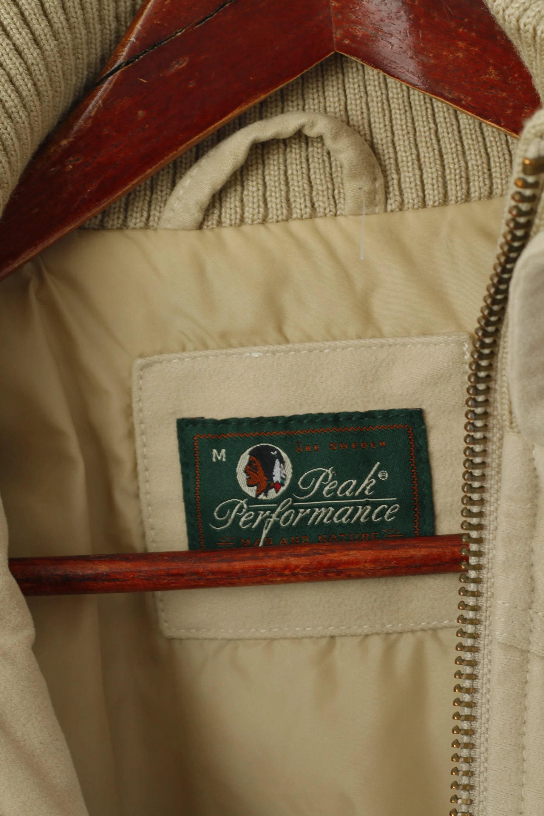 Peak Performance Women M Jacket Beige Cotton Bomber Mollie J Full Zipper Top - Image 5