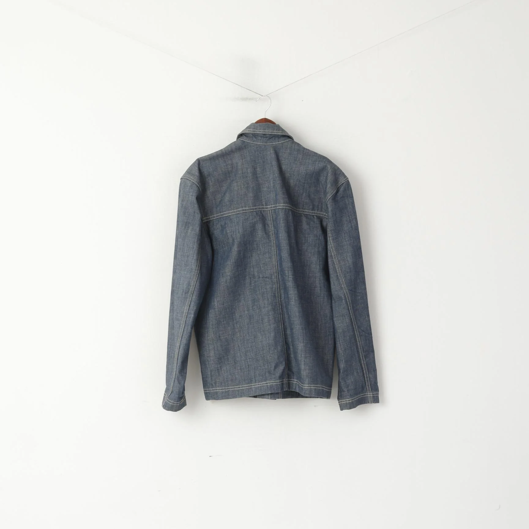 Tommy Hilfiger Denim Men S Jacket Blue Cotton Jeans East Coast Buttoned Top - Image 6