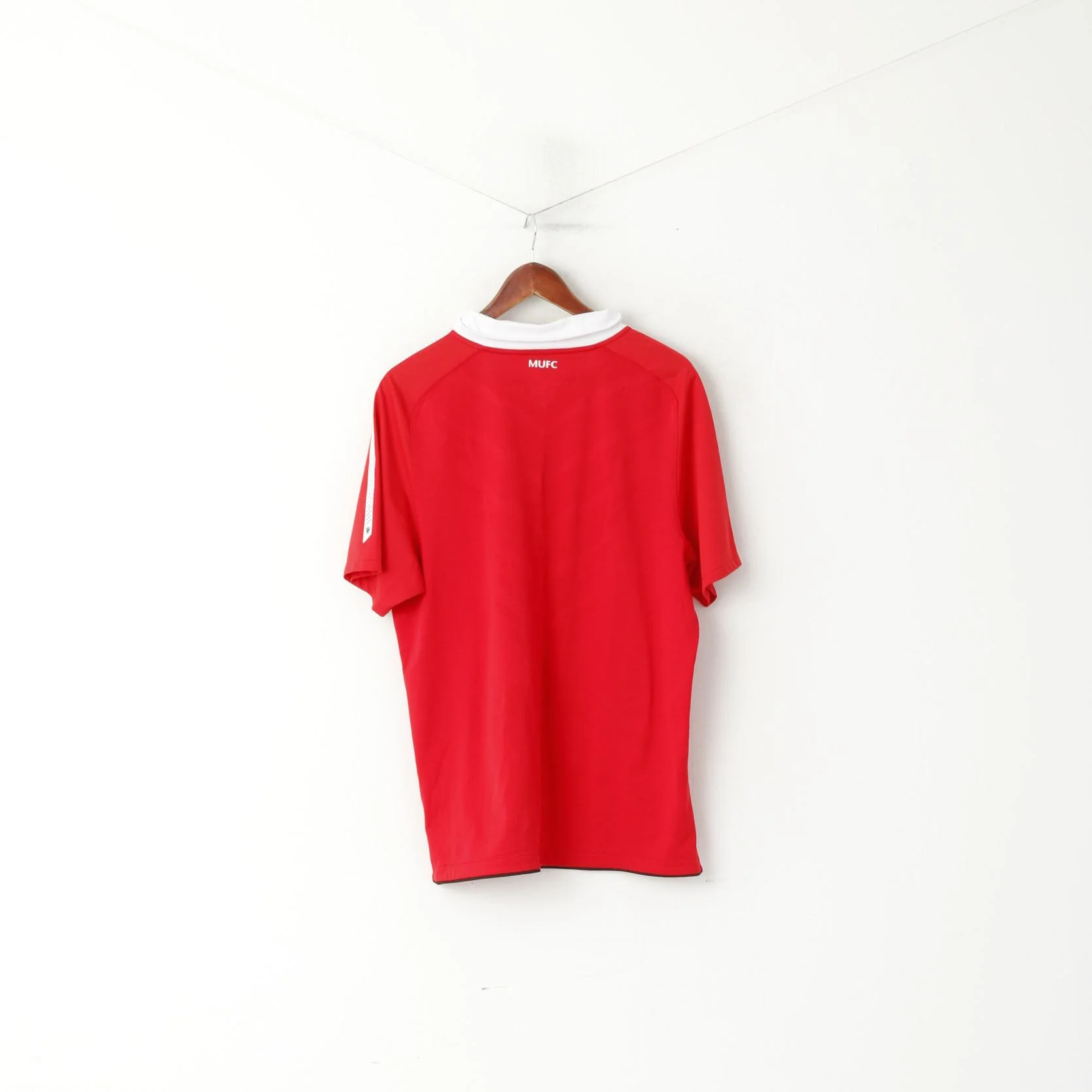 Nike Men L Shirt Red Manchester United Football Club MUFC Jersey Sport Top - Image 7