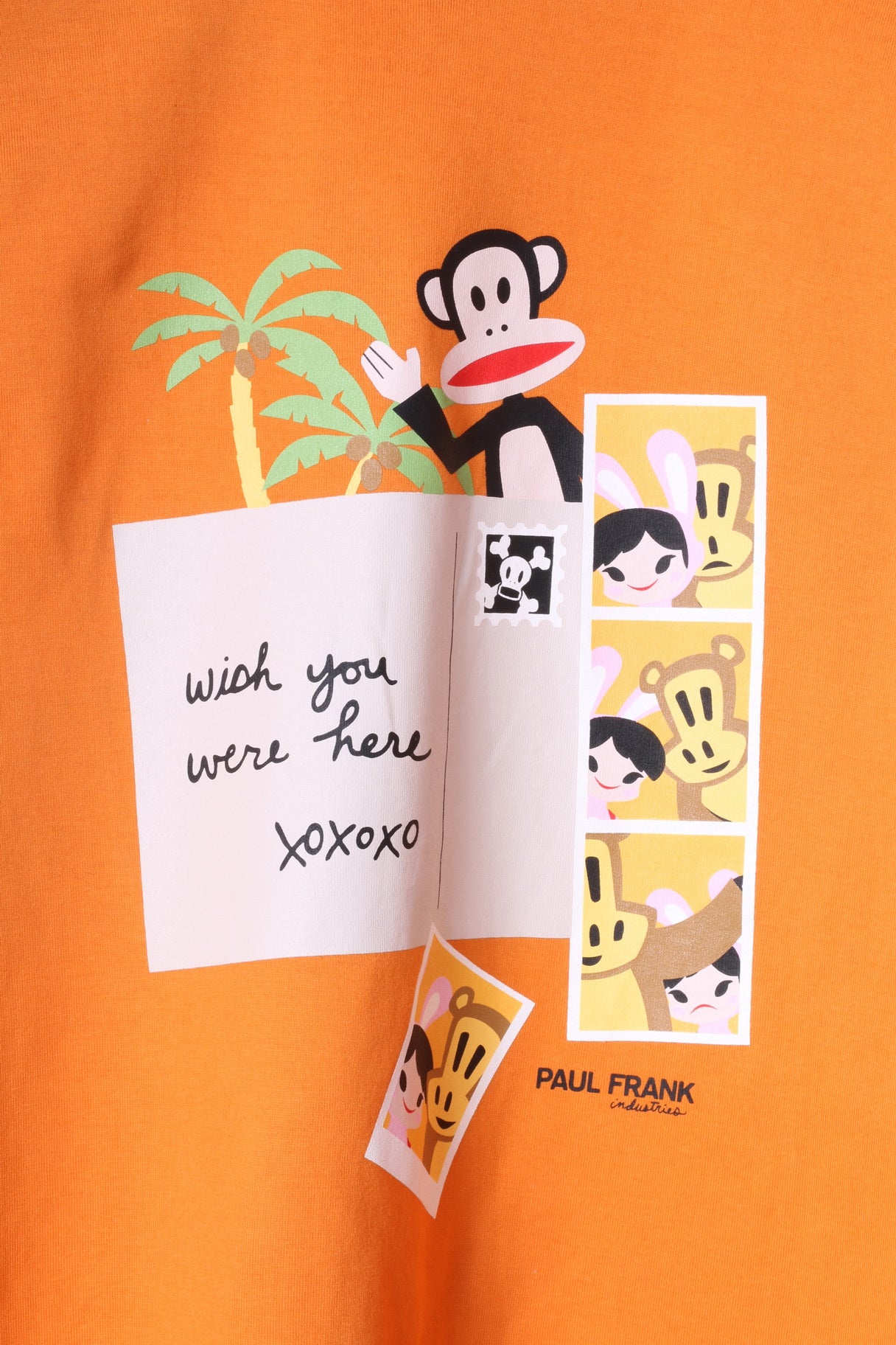 Paul Frank Boys XL 14 Age T-Shirt Orange Graphic Holiday Card Funny Top - Image 3