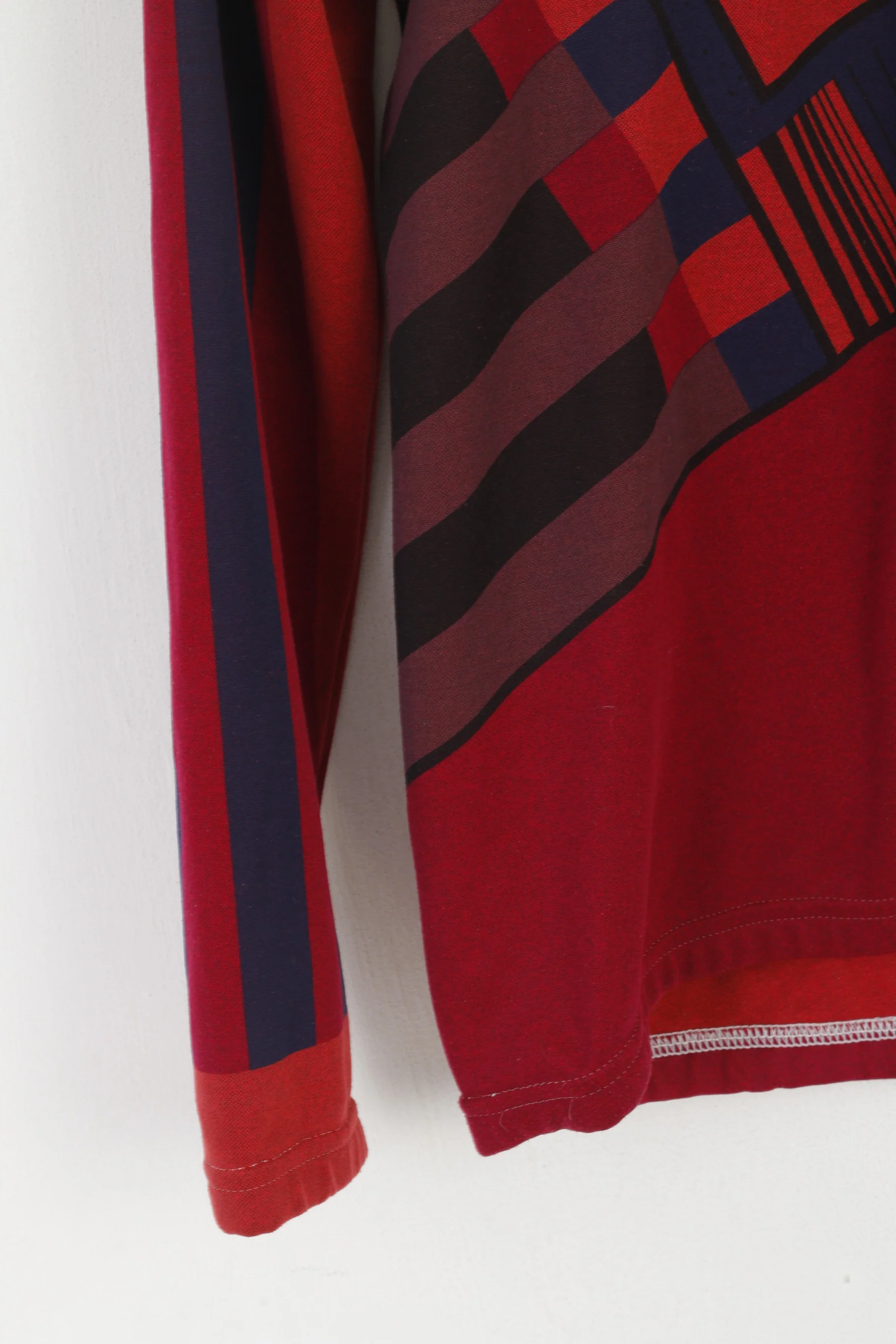 Santini Men L Cycling Shirt Maroon Vintage Italy Zip Neck Bike Wear Long SLeeve Top - Image 3