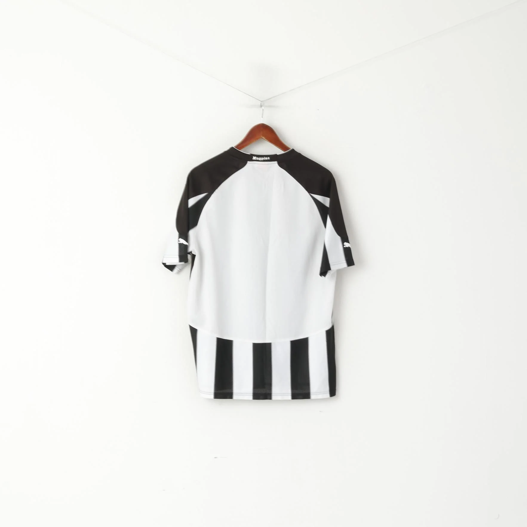 Puma Newcastle United Men M Shirt Black White Striped Football Club Jersey Top - Image 5
