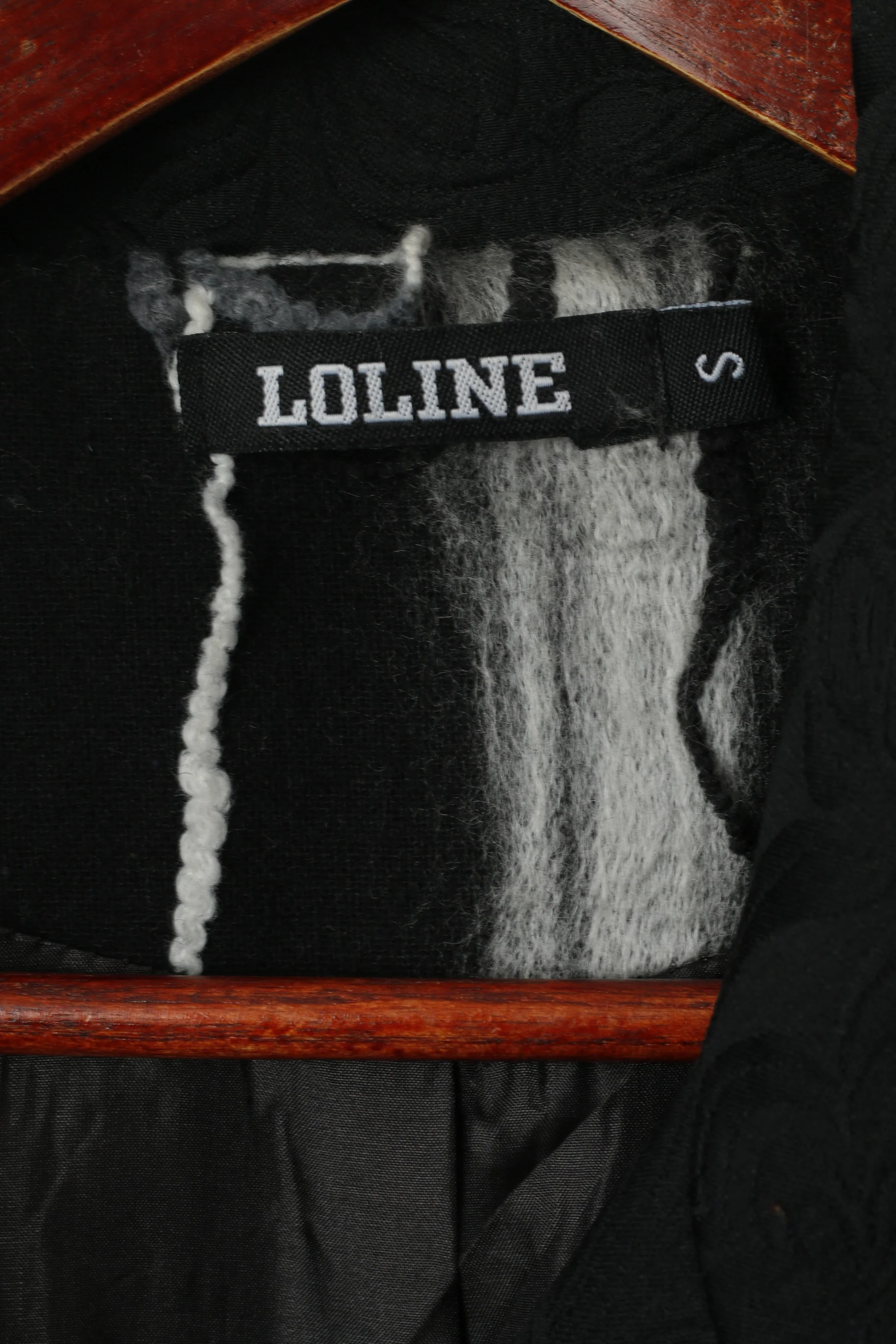 LOLINE Women S Coat Black Dacron Elegant Snaps Single Breasted Patchwork Top - Image 5