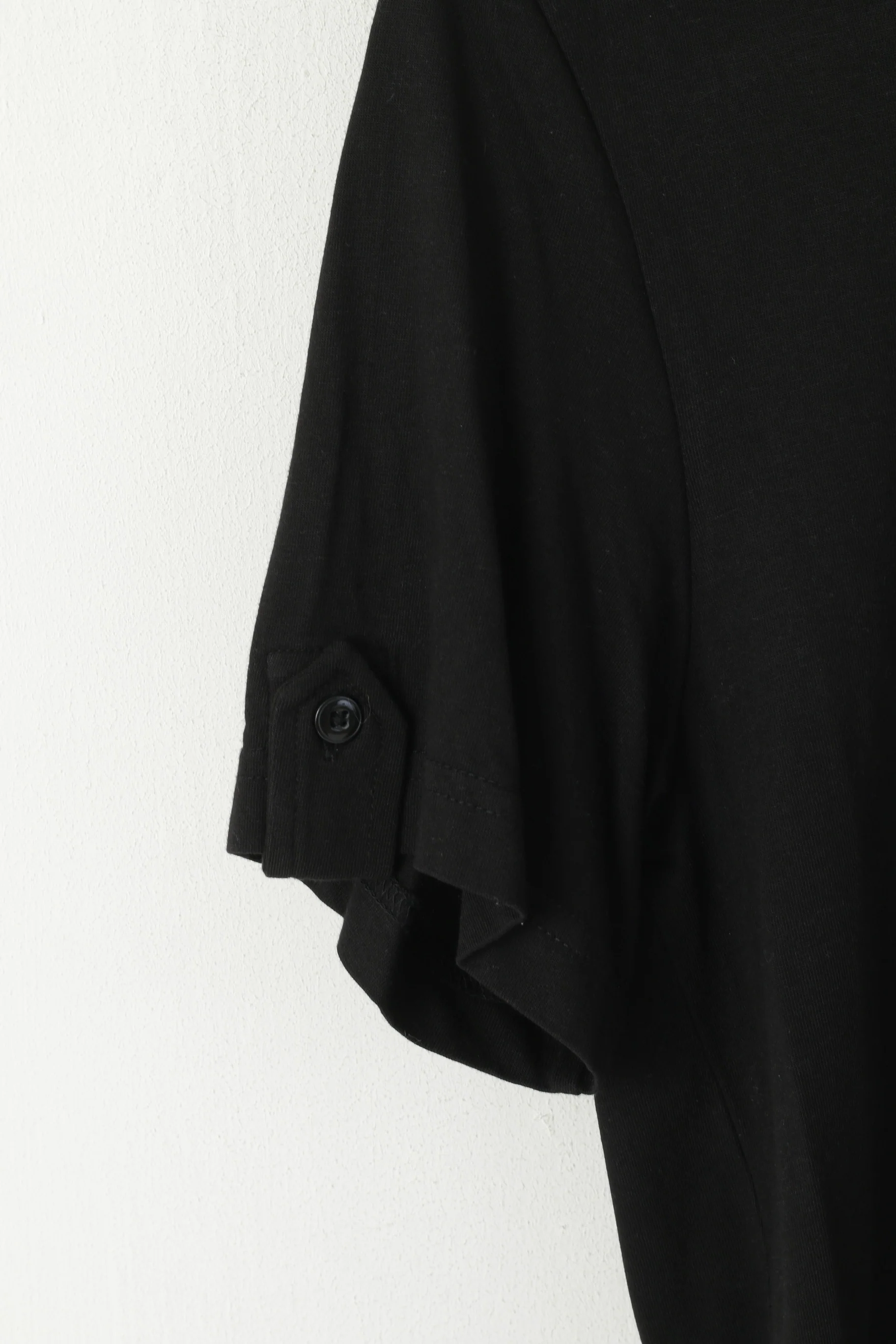 Kenneth Cole New York Men M Casual Shirt Black Cotton Modal Buttoned Plain Top - Image 3