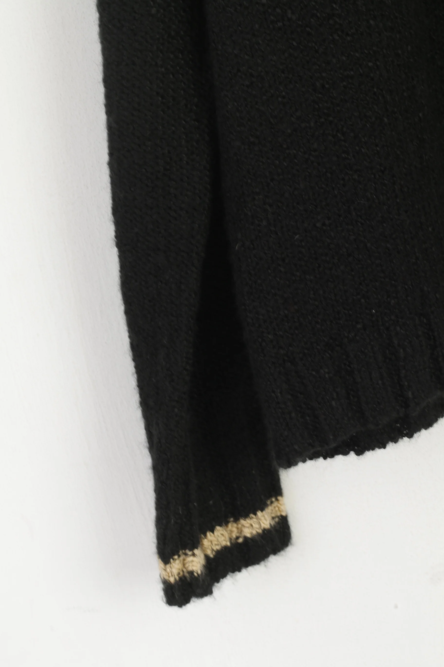 His Knit Women XL Cardigan Black Acrylic Vintage Full Zip Classic Sweater - Image 3
