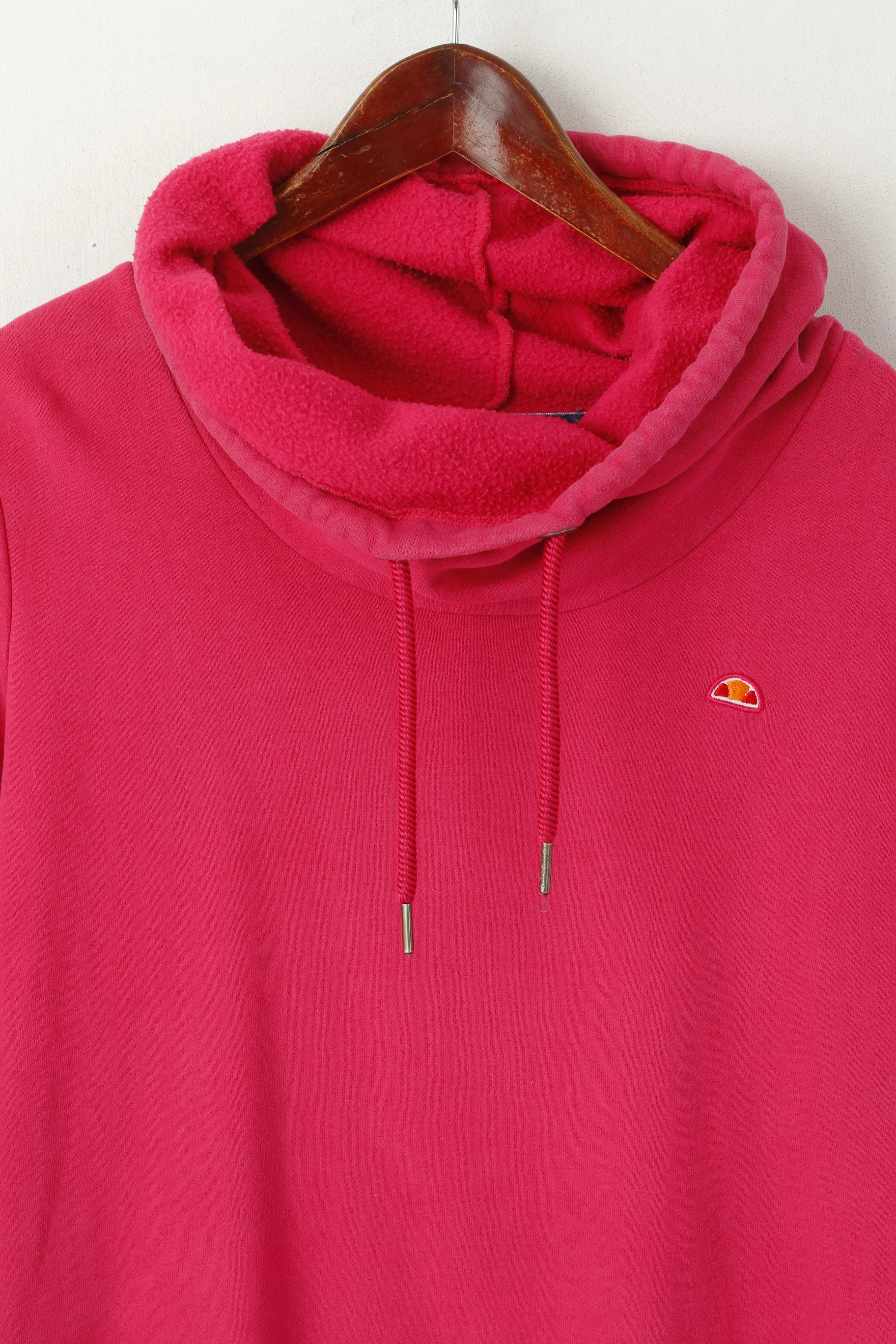 Ellesse Women XL Sweatshirt Pink Cotton Long Sportswear High Collar Top - Image 2