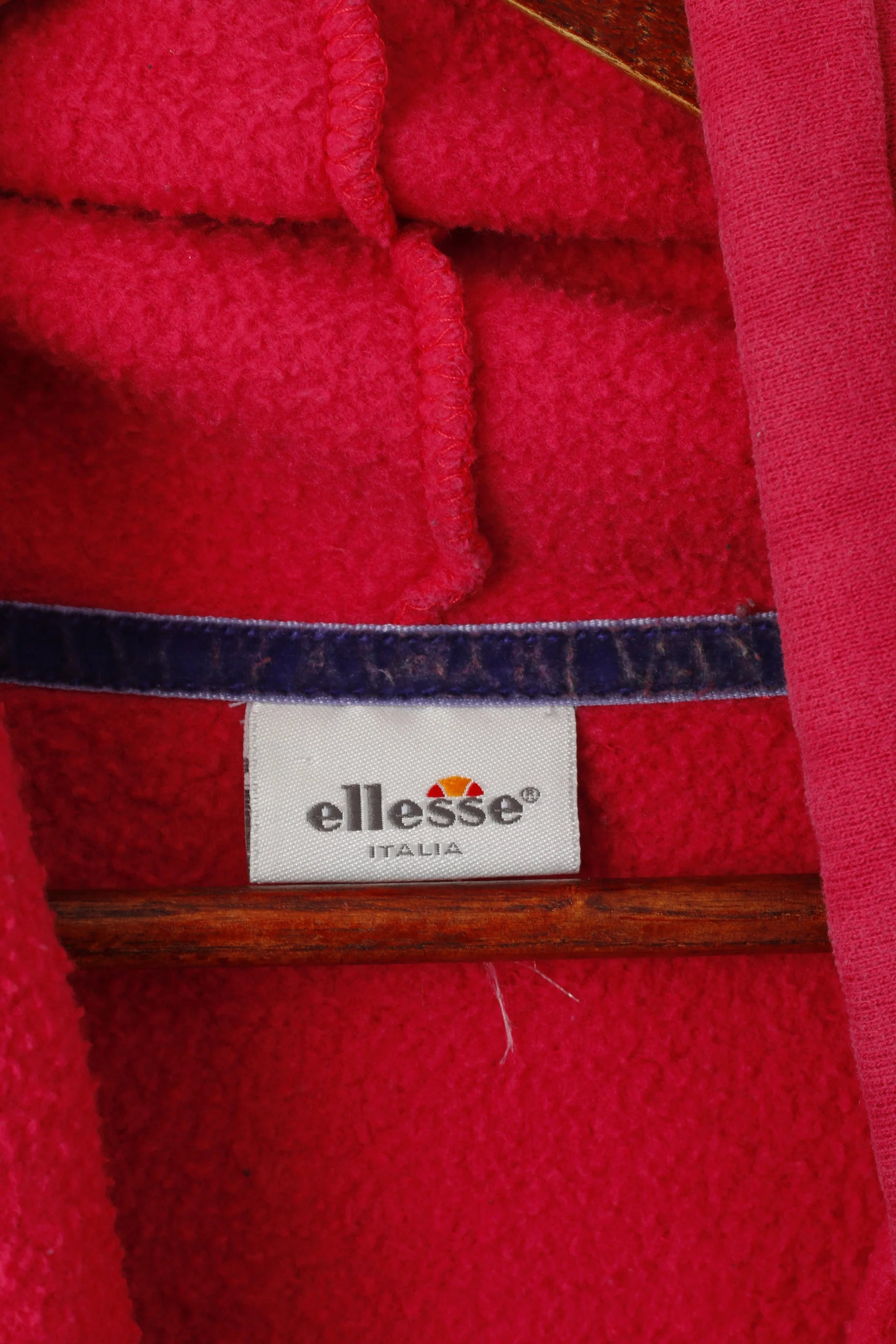 Ellesse Women XL Sweatshirt Pink Cotton Long Sportswear High Collar Top - Image 4