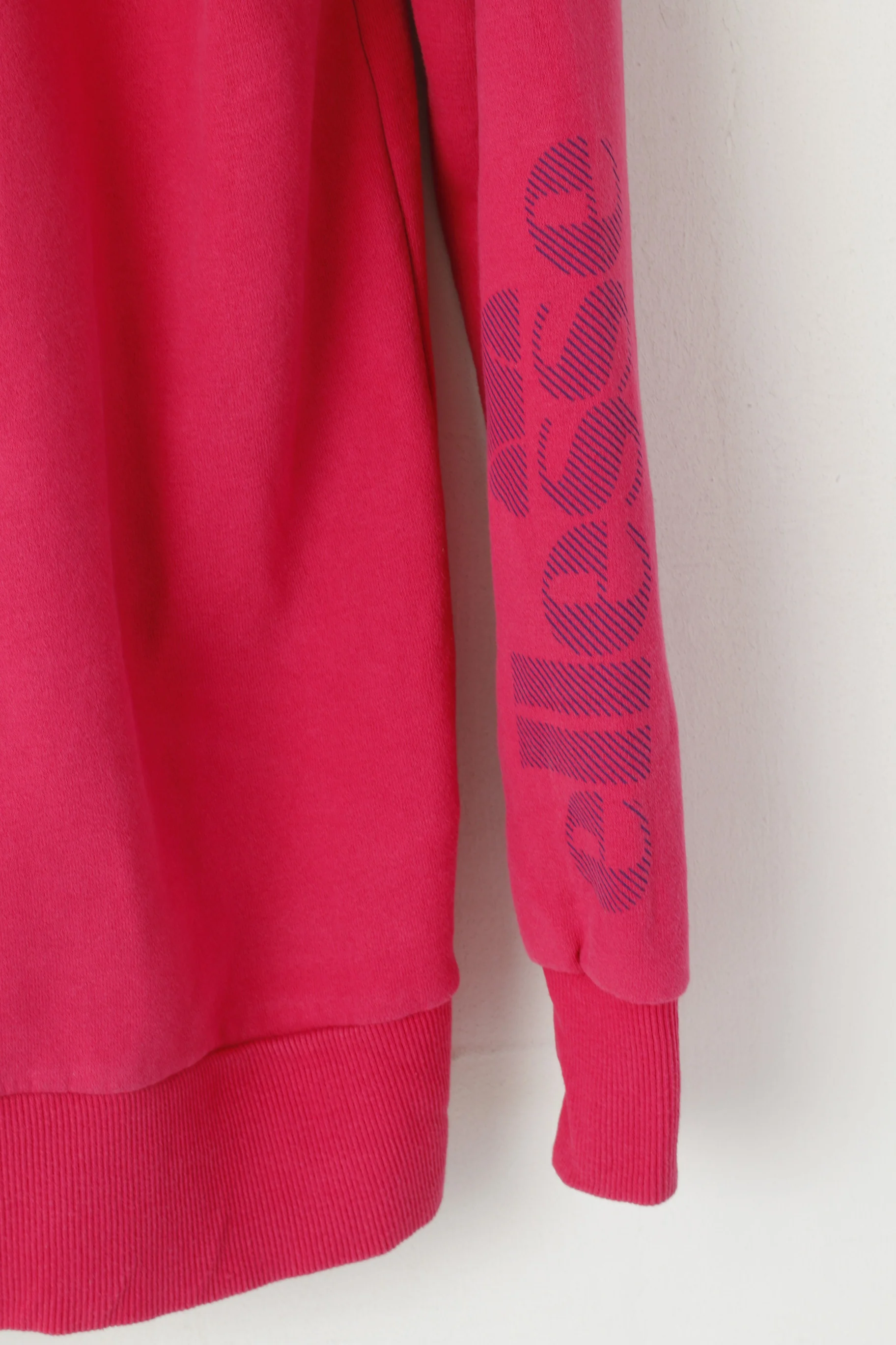 Ellesse Women XL Sweatshirt Pink Cotton Long Sportswear High Collar Top - Image 7