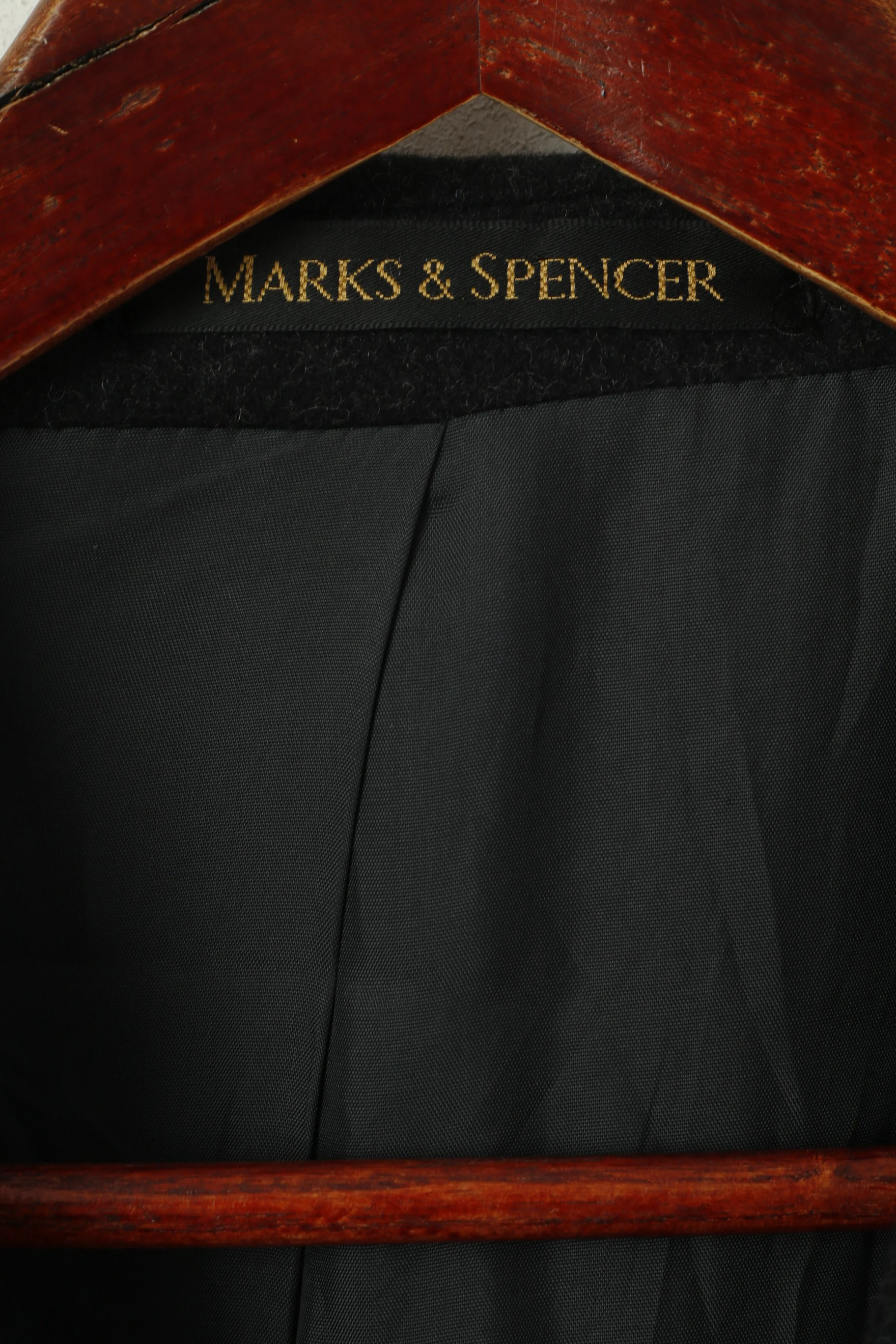 Marks & Spencer Men 42 M Jacket Chharcoal Wool Rich Classic Single Breasted Coat - Image 4
