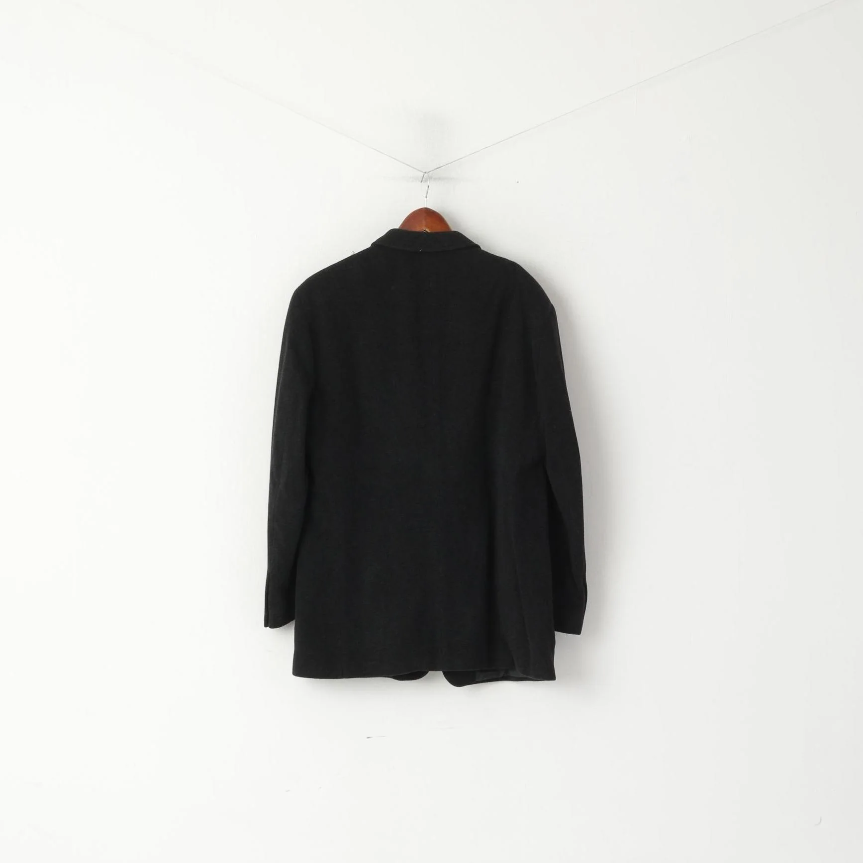 Marks & Spencer Men 42 M Jacket Chharcoal Wool Rich Classic Single Breasted Coat - Image 7