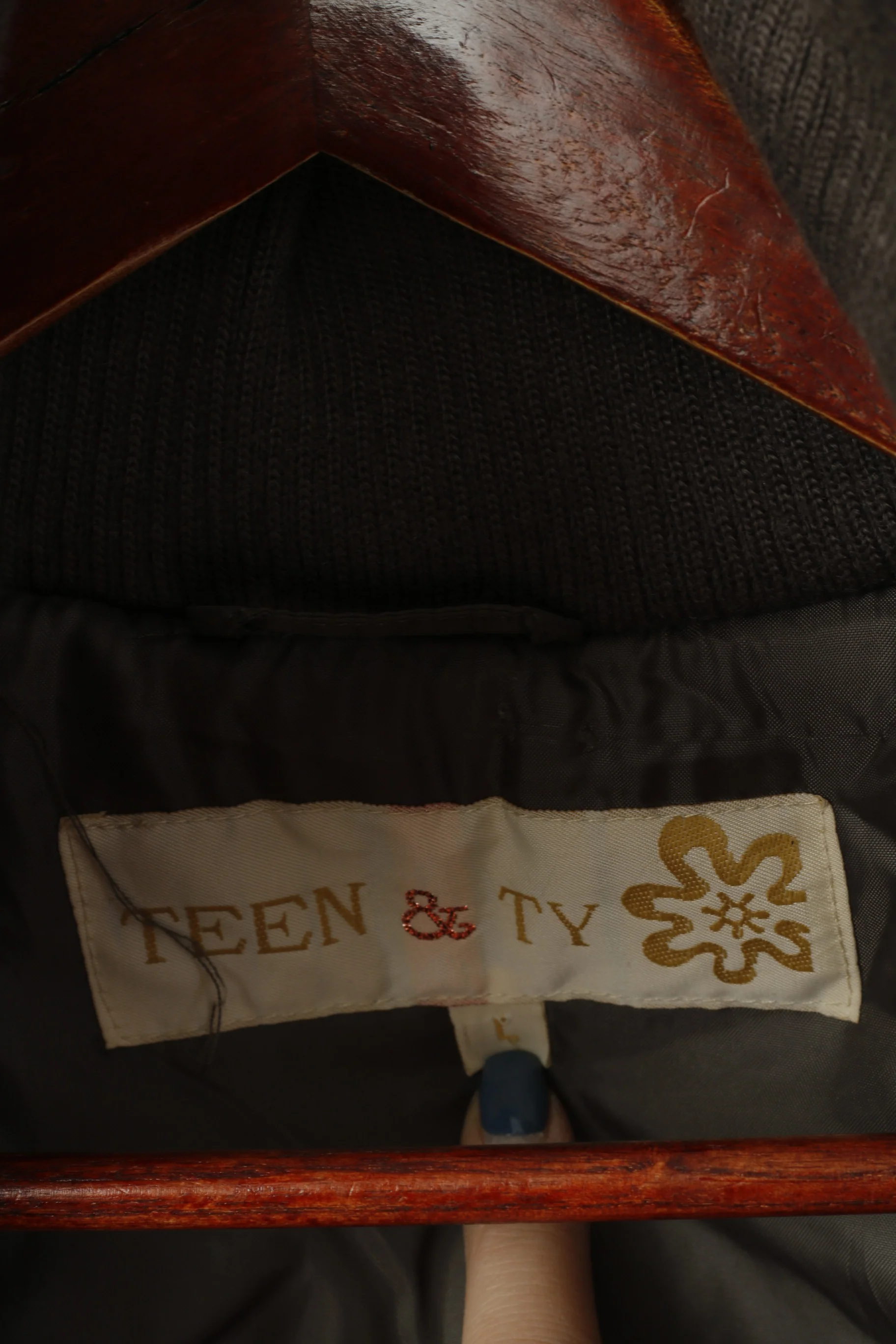 Teen & Ty Women L (M) Bomber Jacket Shiny Khaki Paded Cropped Nylon Waterproof Hood Top - Image 4