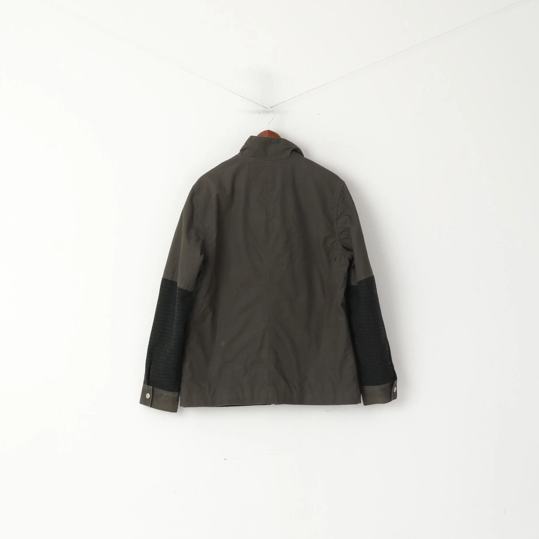 Original Penguin Men L (M) Jacket Green Military Cotton Full Zipper Harrington Top - Image 7