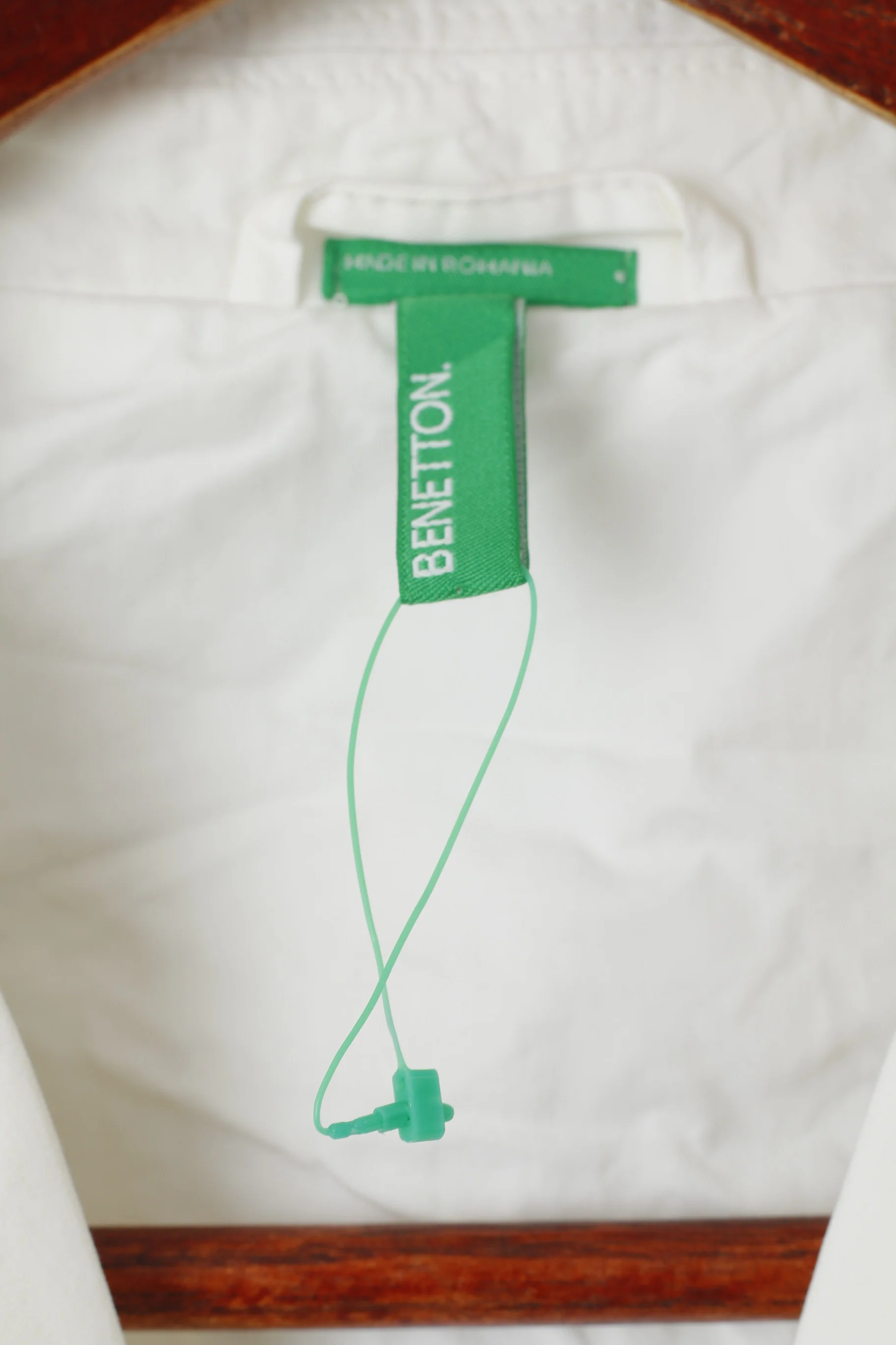 Benetton Women 46 M Coat White Cotton Embroidered Flowers Elegant Cotton - Image 4