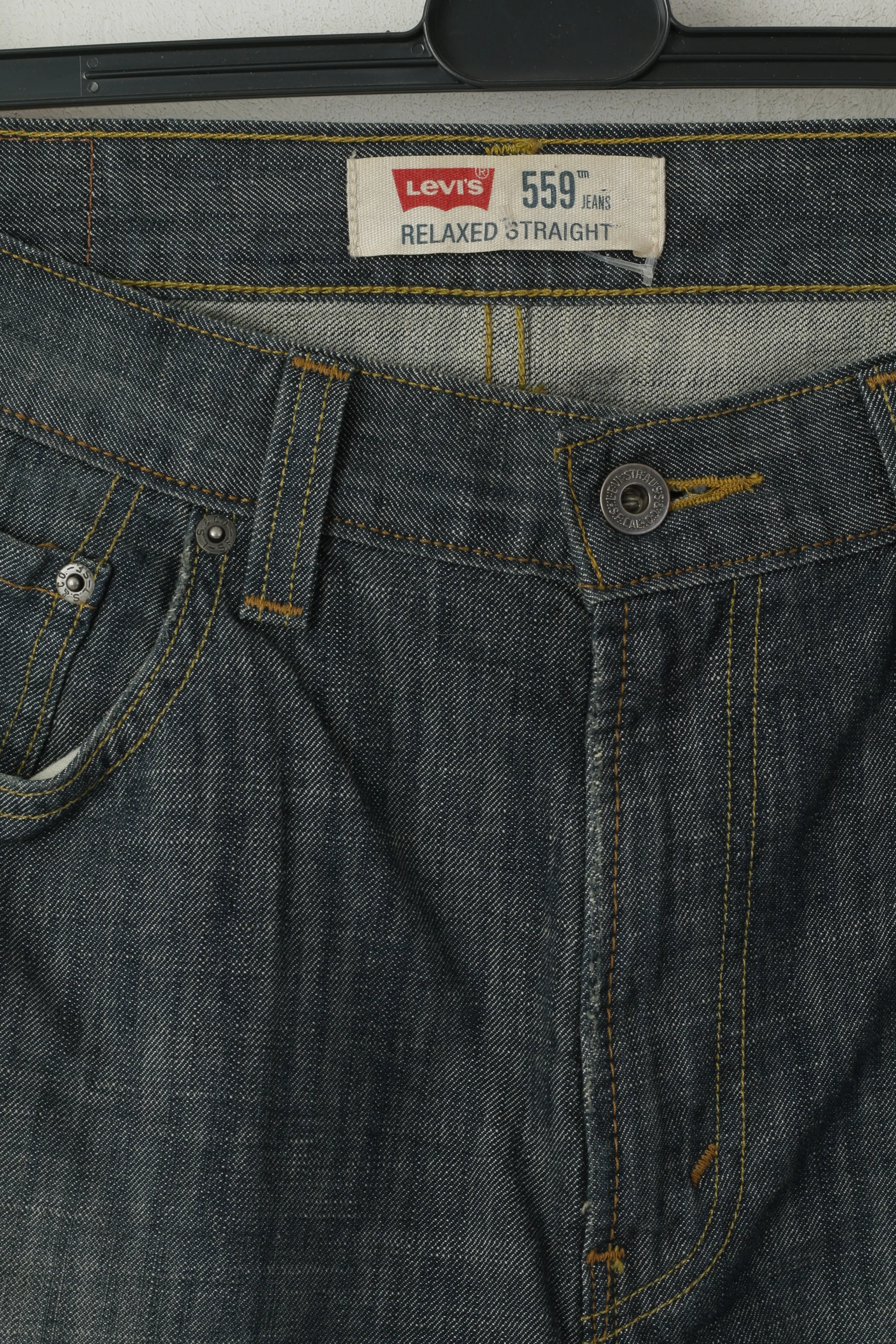 Levi's 559 Men 33 Jeans Trousers Navy Relaxed Straight Leg Denim Cotton Pants - Image 2