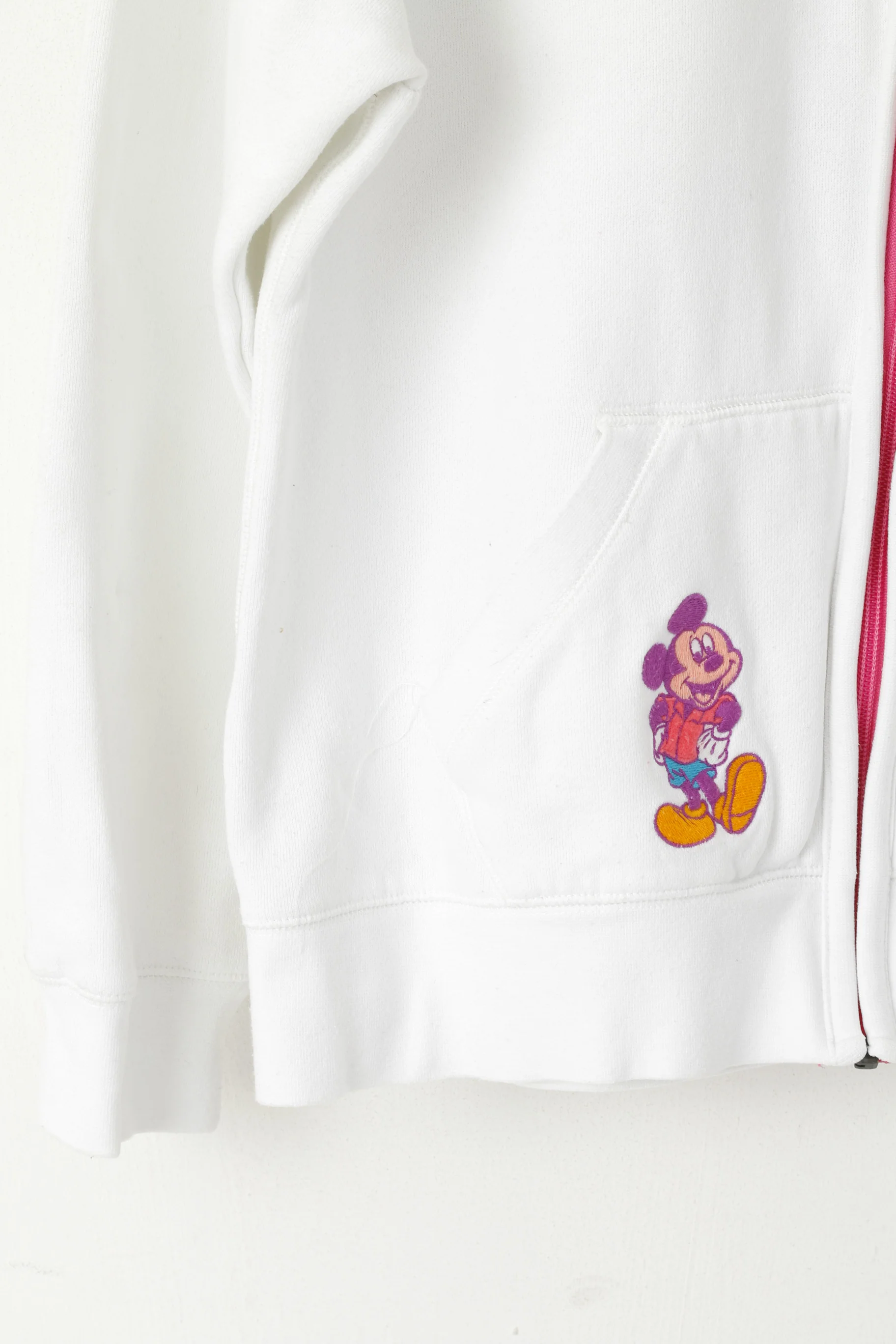 Disney Parks Women XL Sweatshirt White Cotton 2015 Walt Disney Zip Up Top - Image 3