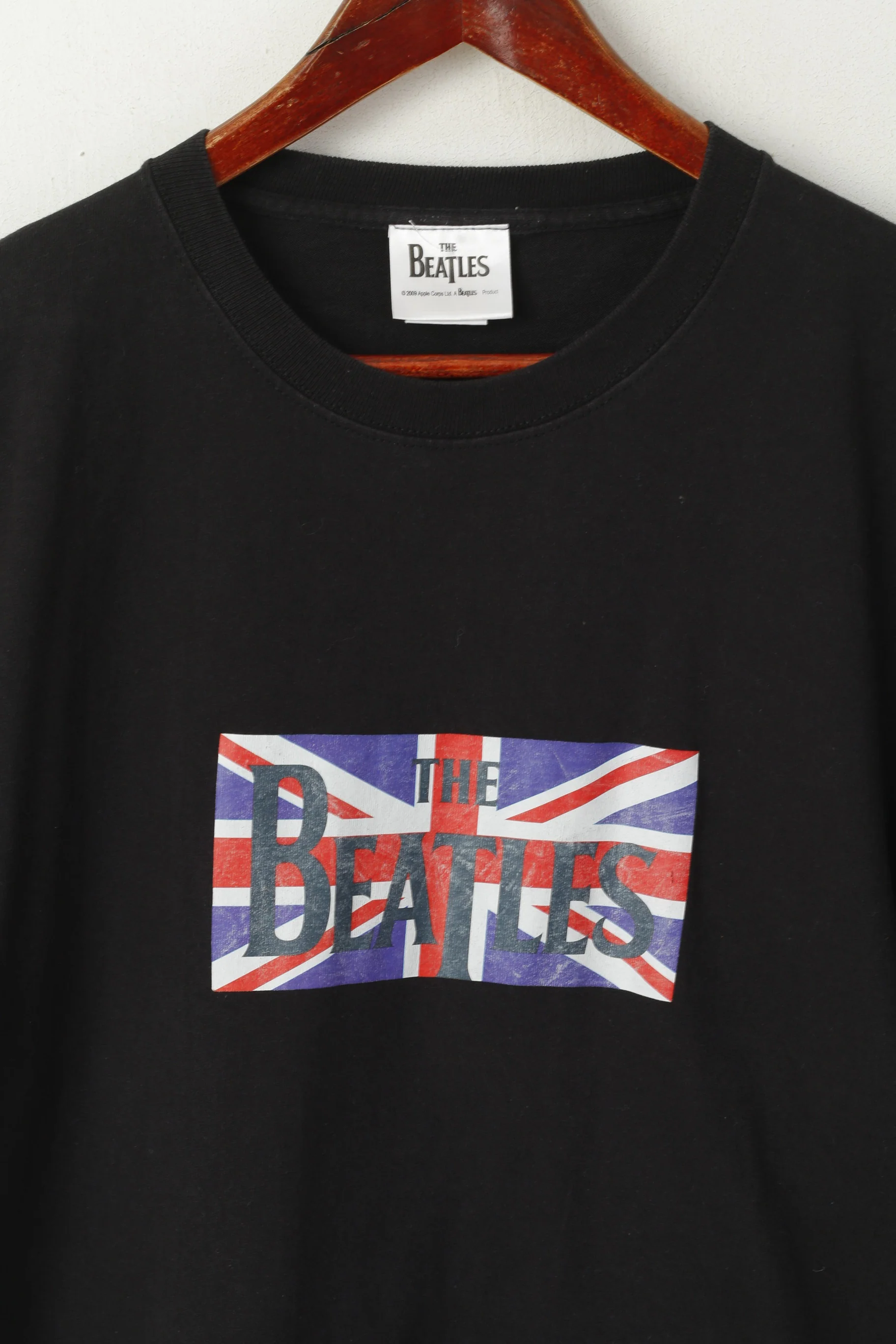 Fruit Of The Loom Men L (M) T-Shirt Black Cotton The Beatles Graphic Top - Image 2