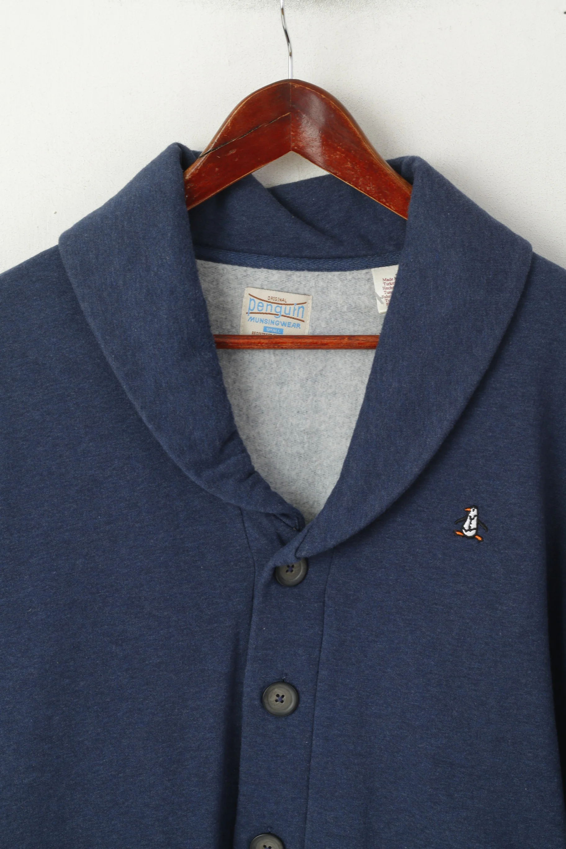 Original Penguin Men S Sweatshirt Navy Cotton Plain Logo Casual Blazer Top - Image 2