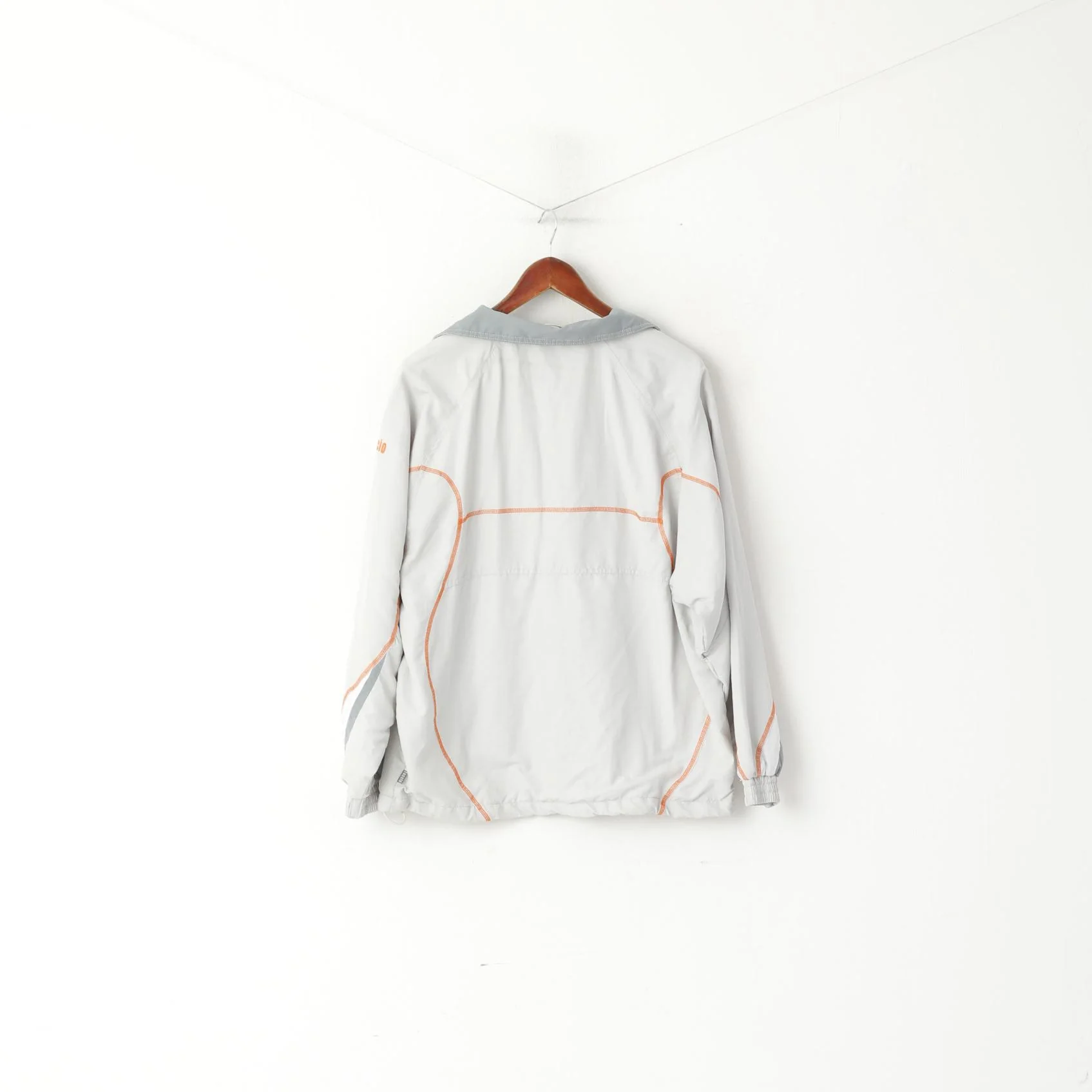 Faccio Men 40 M Jacket Grey Sportswear Lightweight Full Zipper Retro Top - Image 7