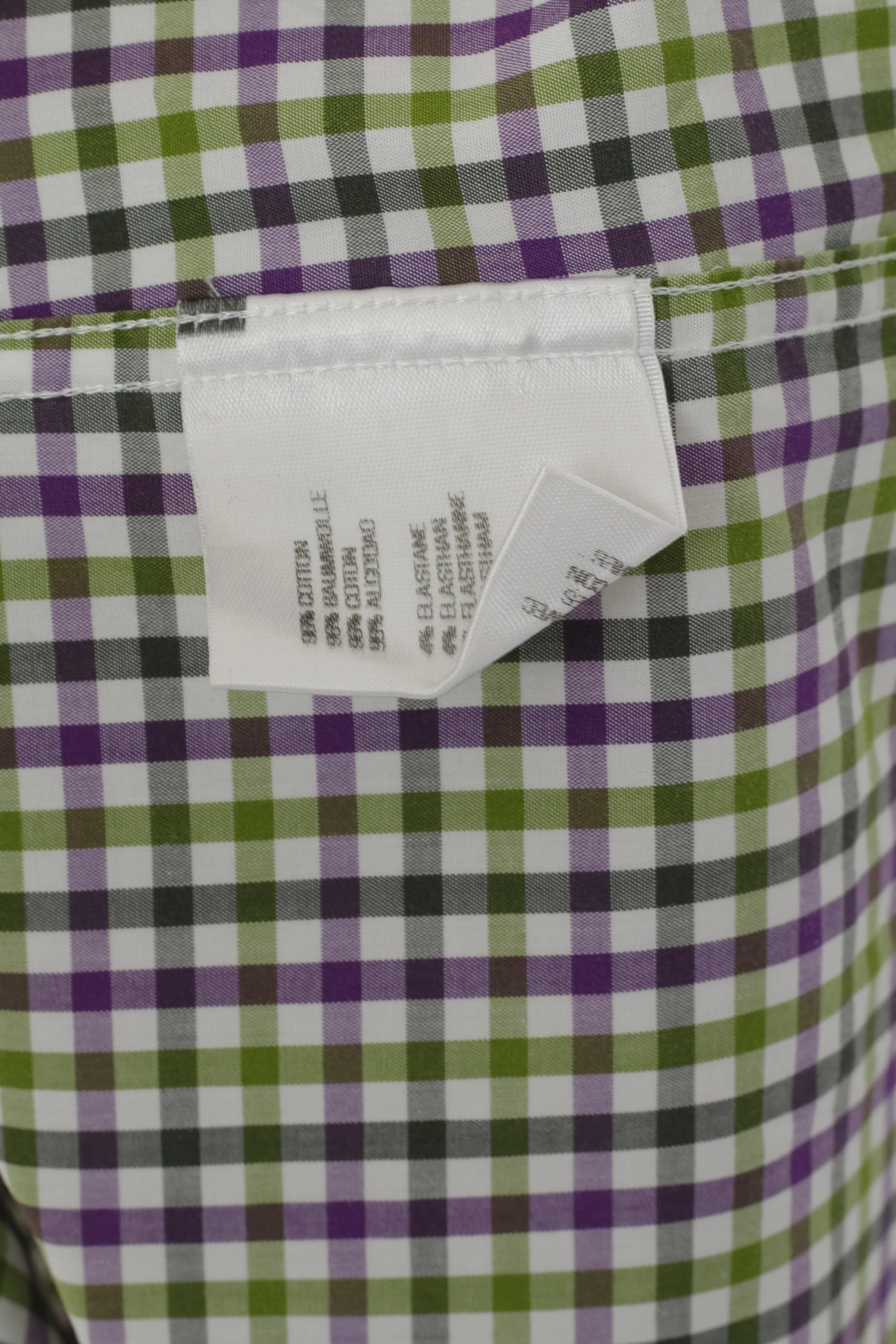 GANT Men L Casual Shirt Green Purple Check Cotton Comfy Poplin Long Sleeve Top - Image 5