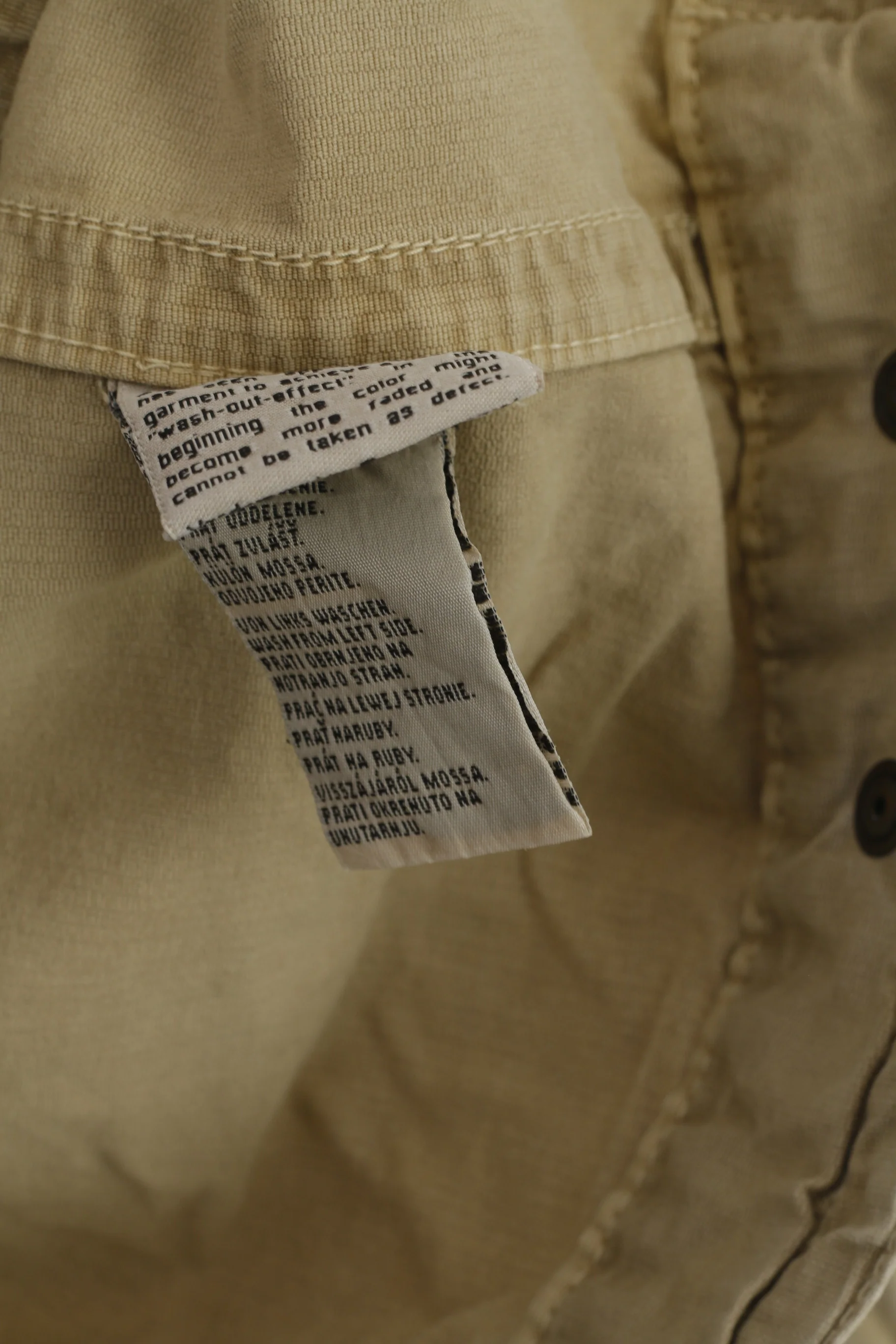 Camp David Men M Jacket Beige Cotton Denim Vintage Full Zipper Classic Top - Image 6