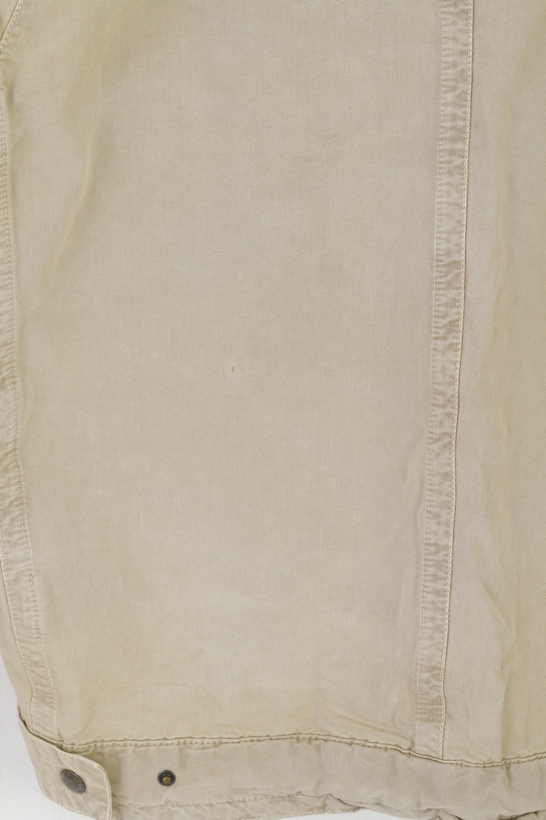 Camp David Men M Jacket Beige Cotton Denim Vintage Full Zipper Classic Top - Image 7