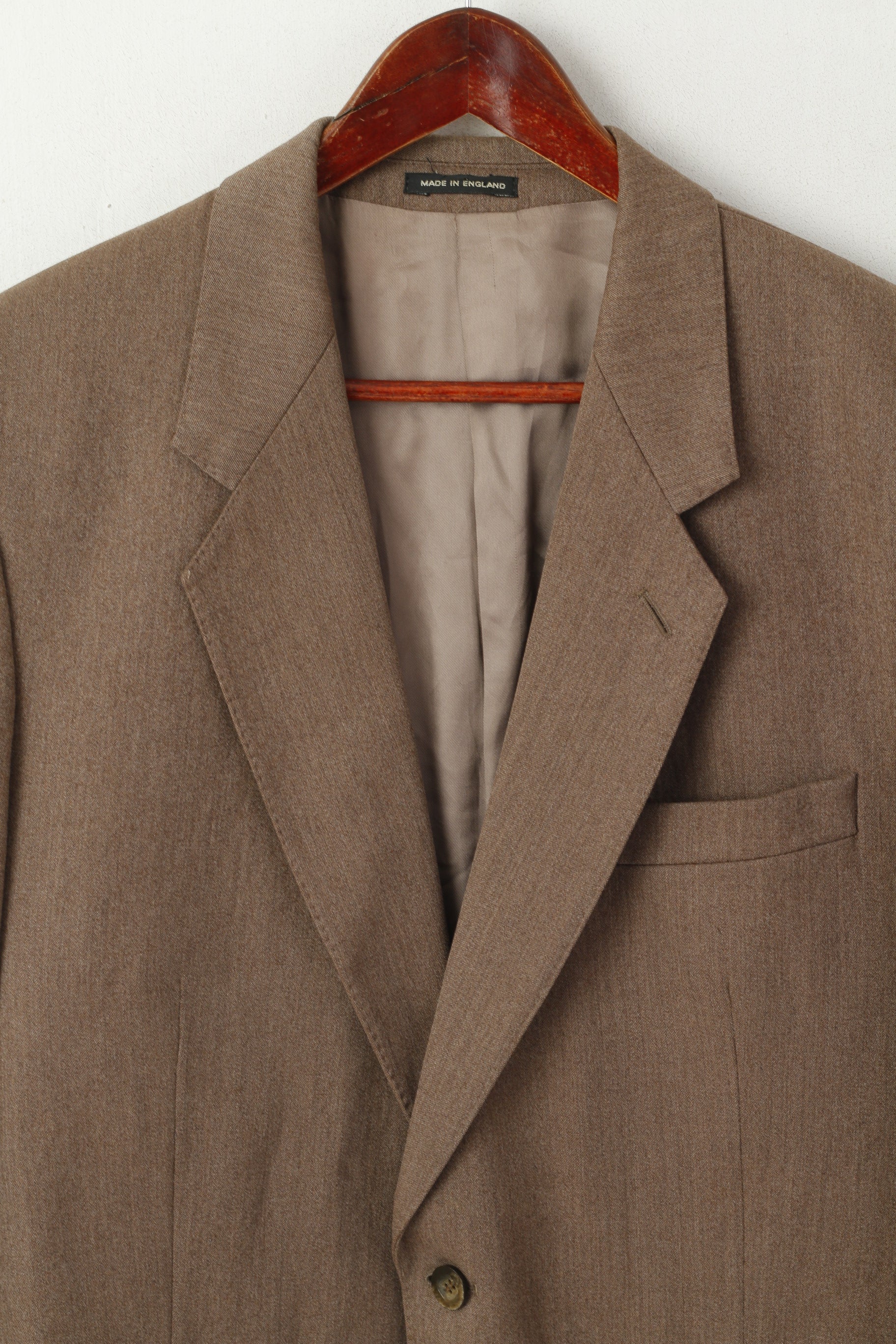 John G Hardy Of London Men 42 Blazer Brown Wool Vintage 90s Single Breasted  Jacket - Image 2