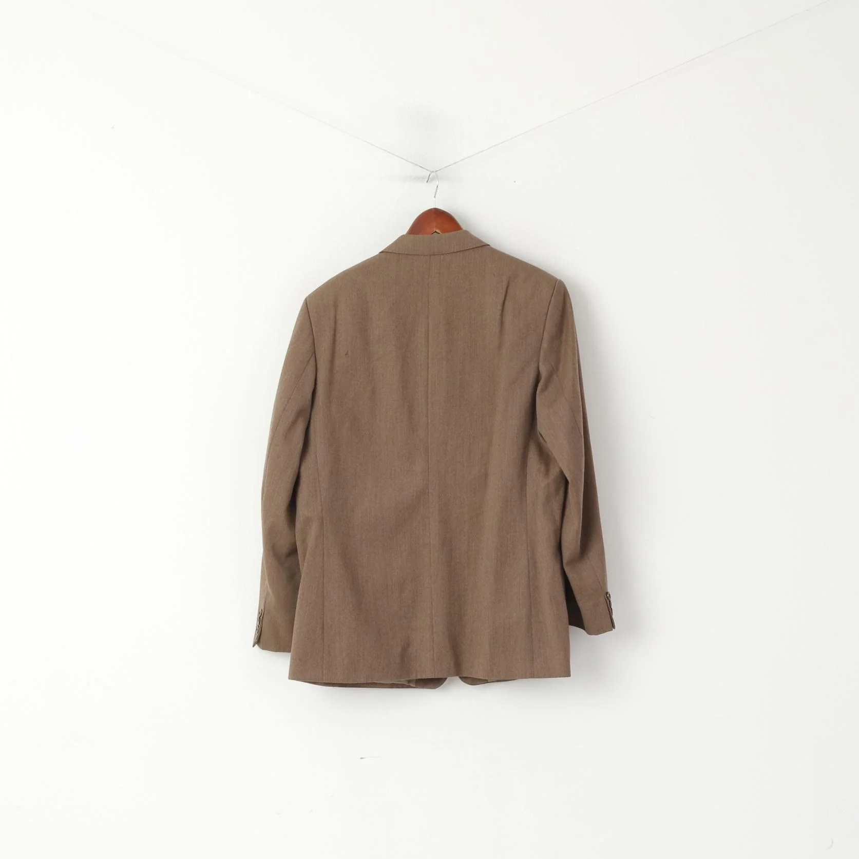 John G Hardy Of London Men 42 Blazer Brown Wool Vintage 90s Single Breasted  Jacket - Image 8