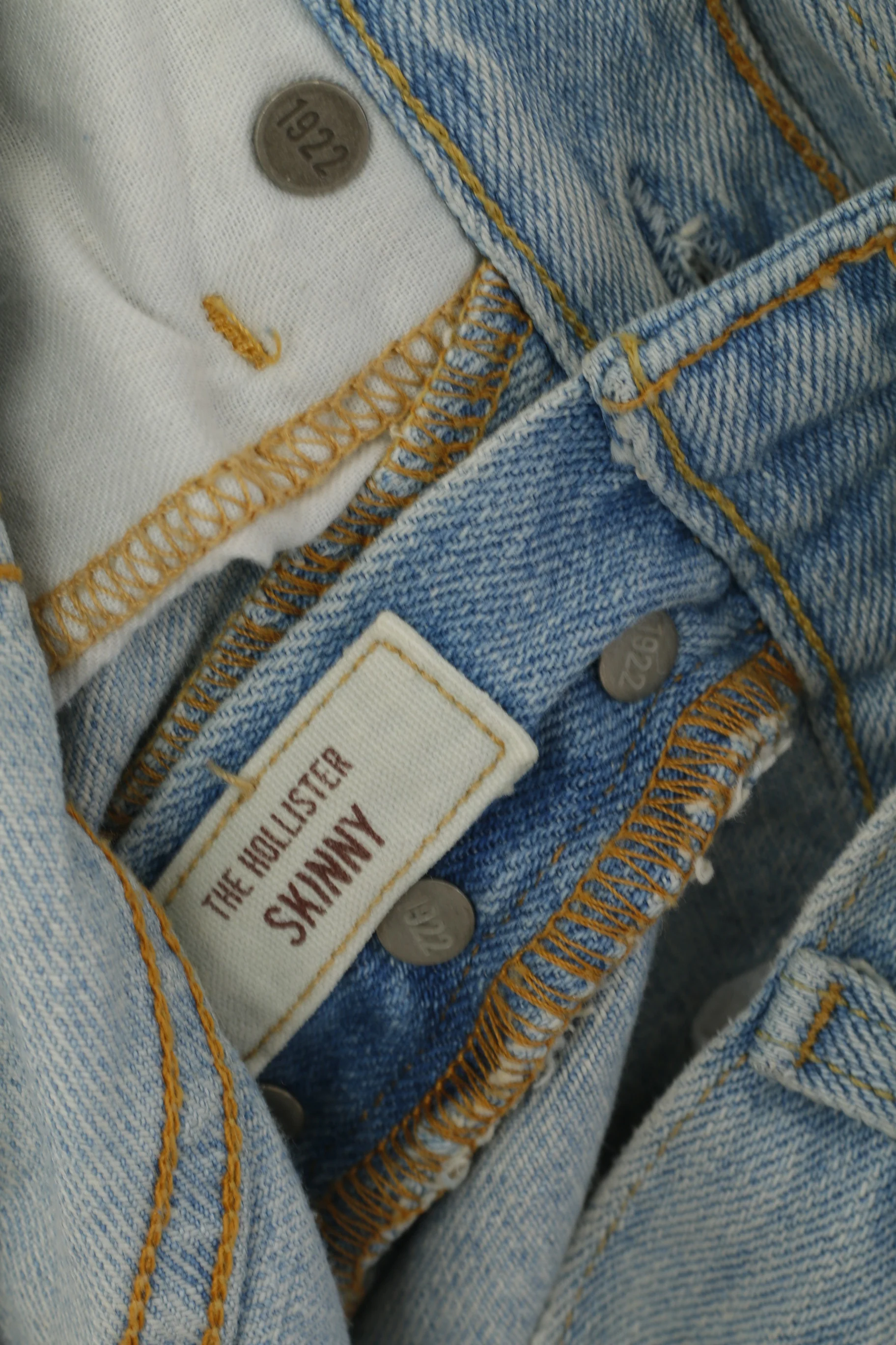 Hollister Women 28 Jeans Trousers Light Blue Cotton Denim Straight Leg Skinny Pants - Image 4