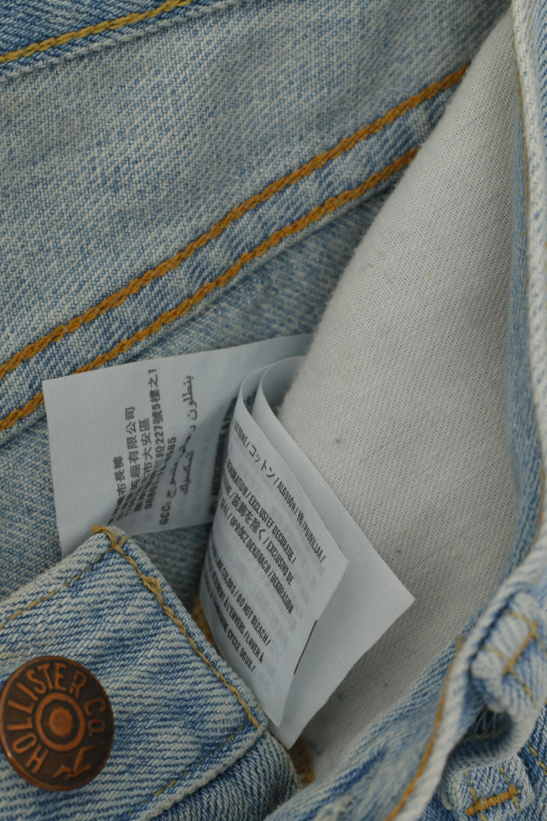 Hollister Women 28 Jeans Trousers Light Blue Cotton Denim Straight Leg Skinny Pants - Image 5