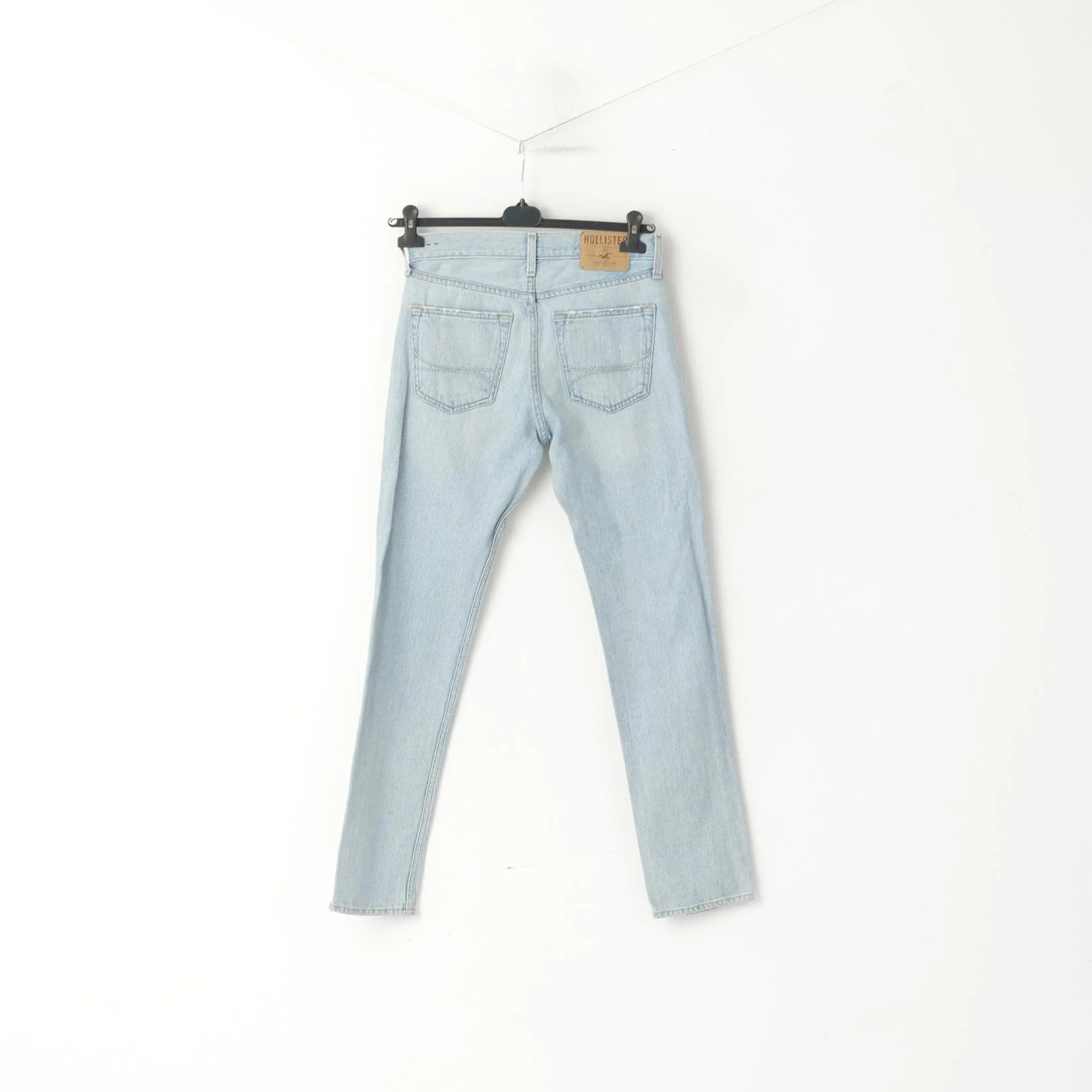 Hollister Women 28 Jeans Trousers Light Blue Cotton Denim Straight Leg Skinny Pants - Image 6