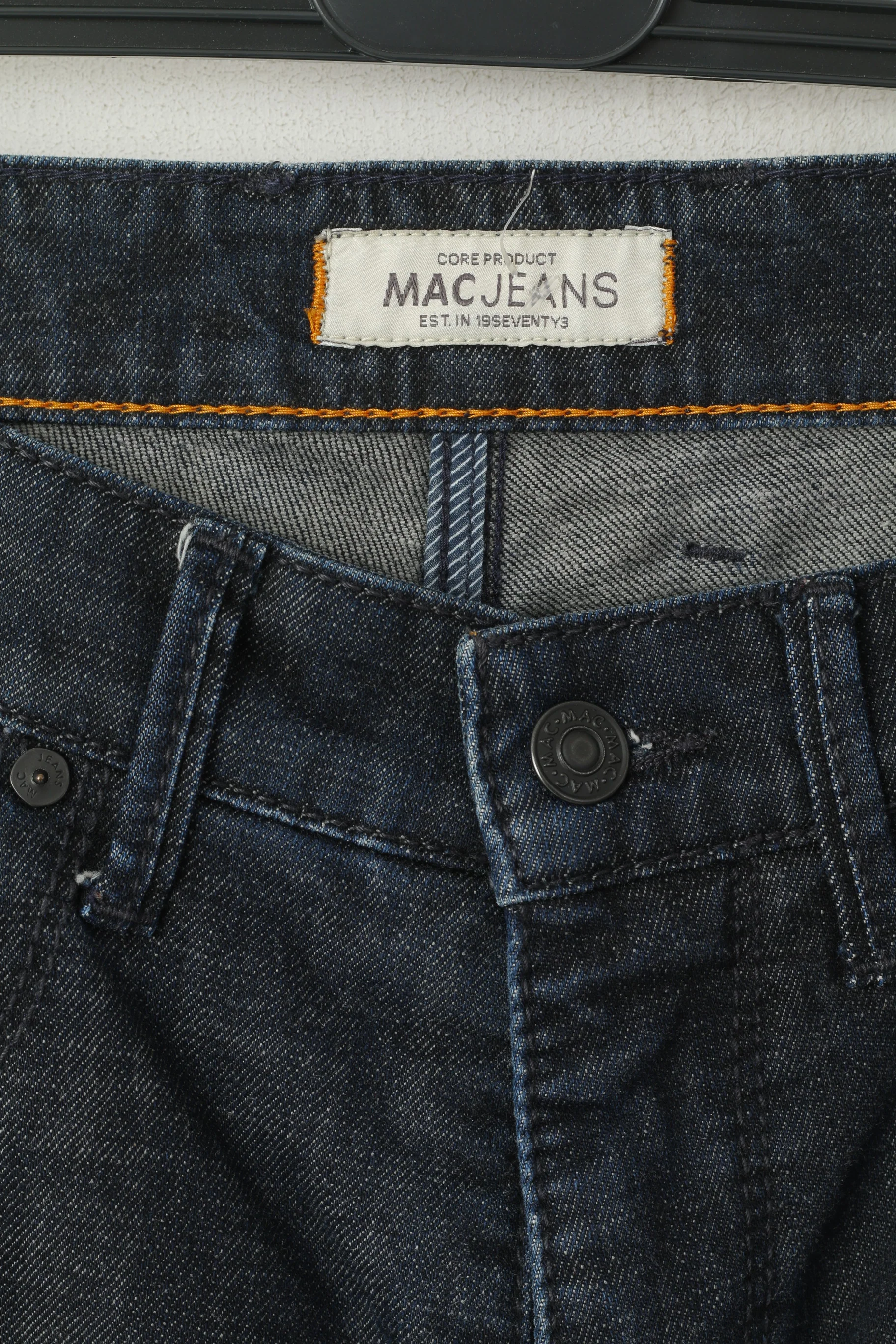Mac Jeans Men 32 Denim Trousers Navy Regular Fit Straight Leg Classic Pants - Image 2