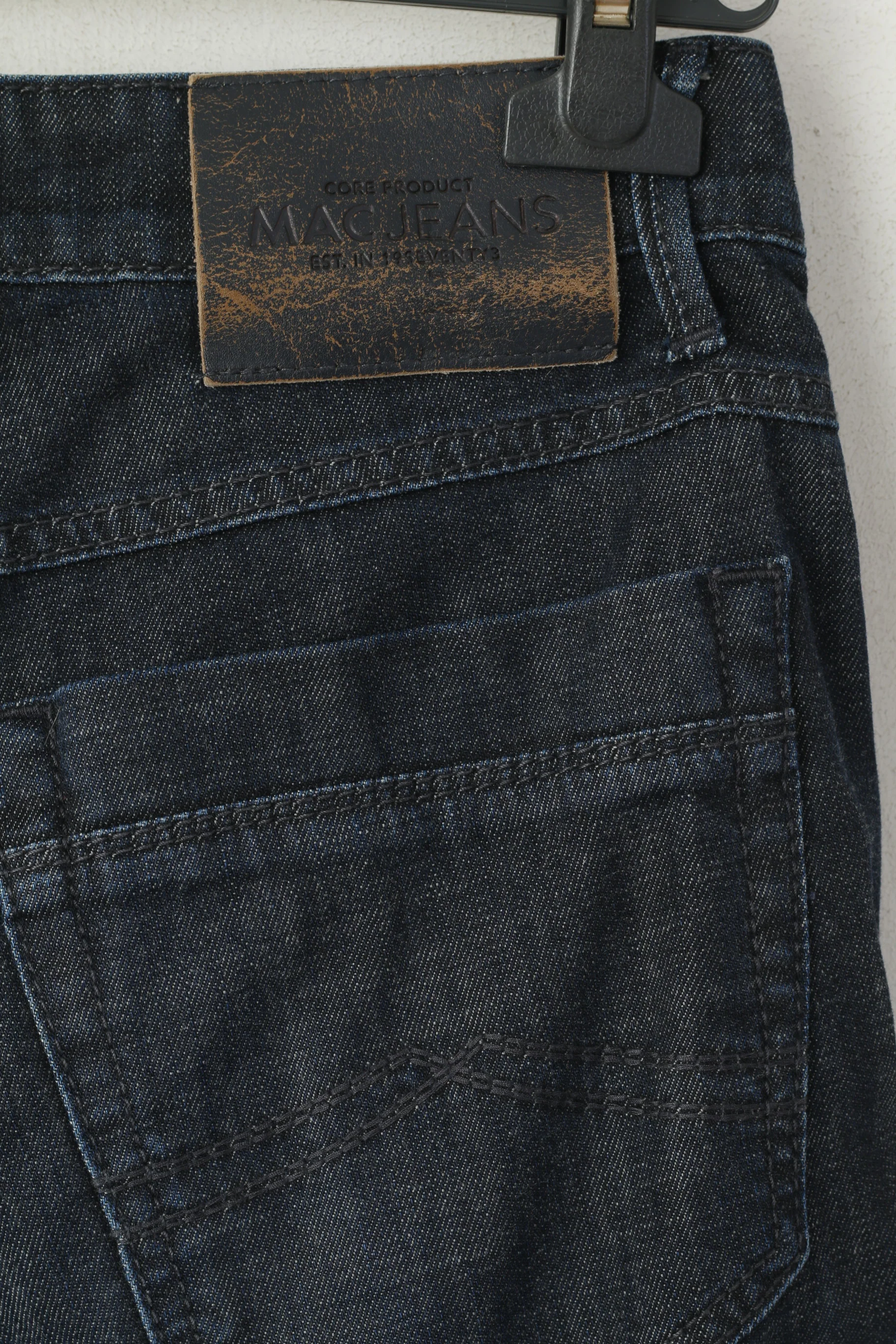 Mac Jeans Men 32 Denim Trousers Navy Regular Fit Straight Leg Classic Pants - Image 4