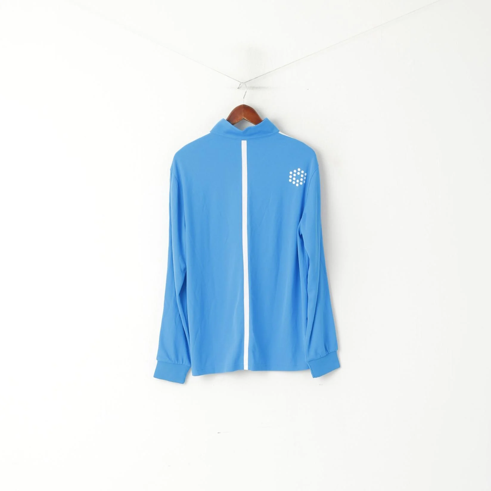 Puma Men M Long Sleeved Shirt Blue Activewear Zip Neck Sportswear Top - Image 6