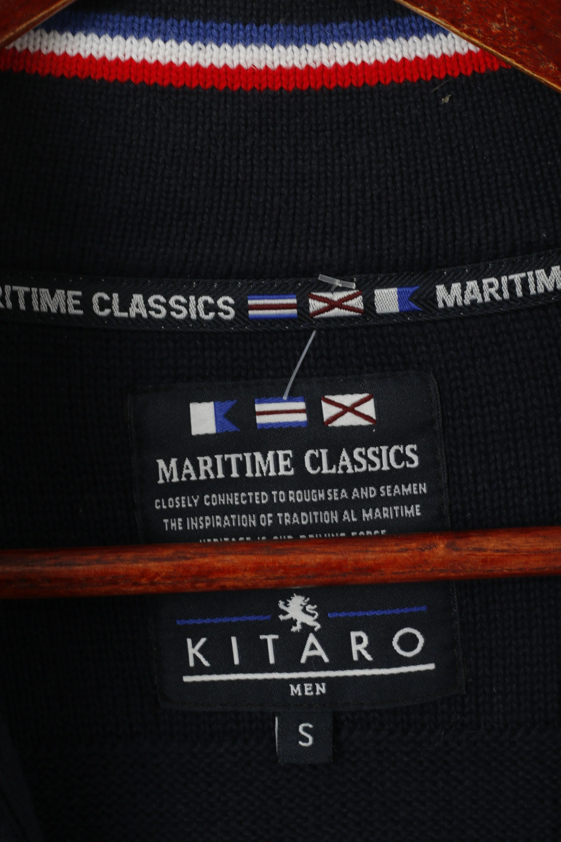 Kitaro Men S Jumper Navy Cotton Maritime Classics Pacific Sea Cup Newport Sweater - Image 4