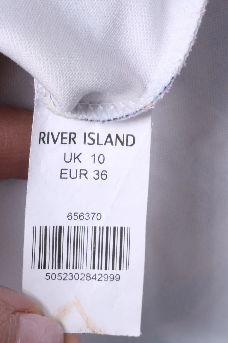 River Island Womens 10 36 S Mini Dress Blue Summer Palms Beach Sexi - Image 6