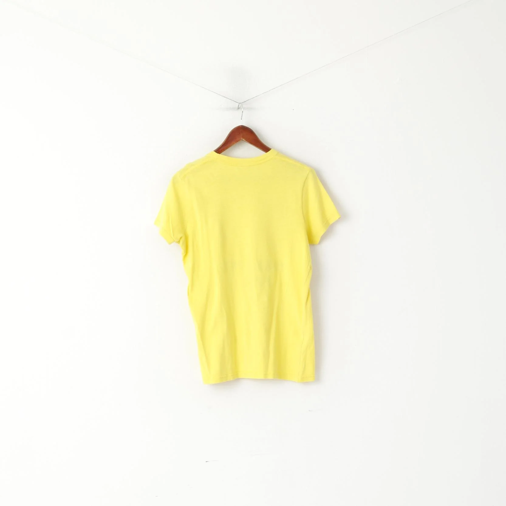 Hollister Men S Shirt Yellow Cotton Crew Neck Fighting Fins #4 Summer Top - Image 5
