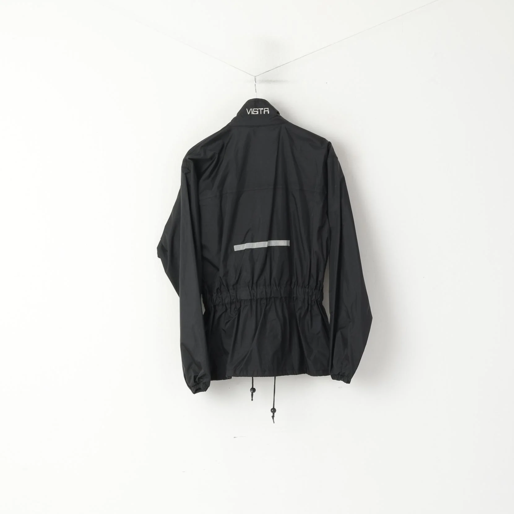 Motoline Men L Jacket Black Nylon Waterproof Scotchlite 3M Full Zipper Motorbike Top - Image 6