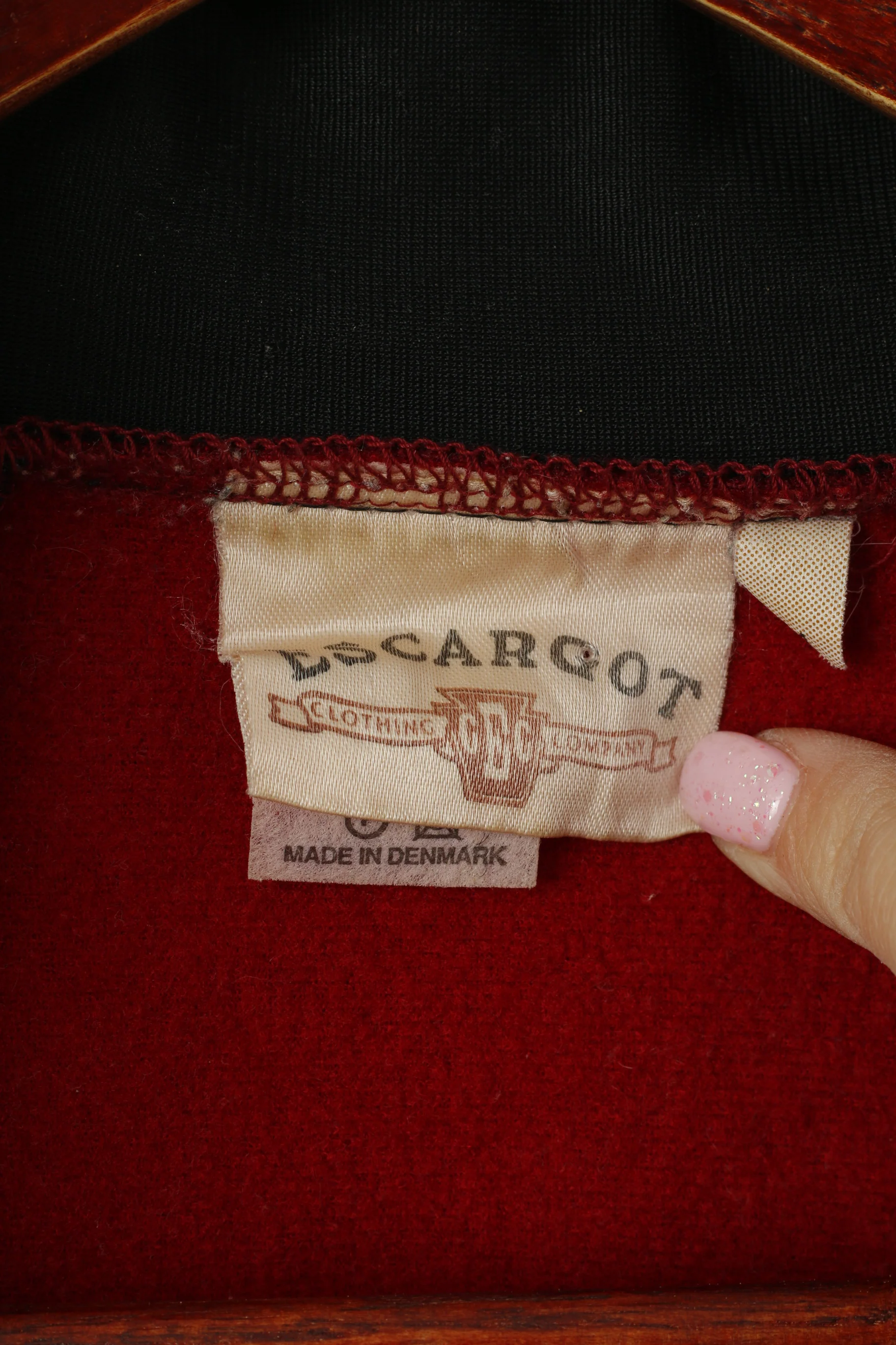 Escargot Men M Sweatshirt Maroon Vintage Colorado Shiny Zip Up Retro Top - Image 4