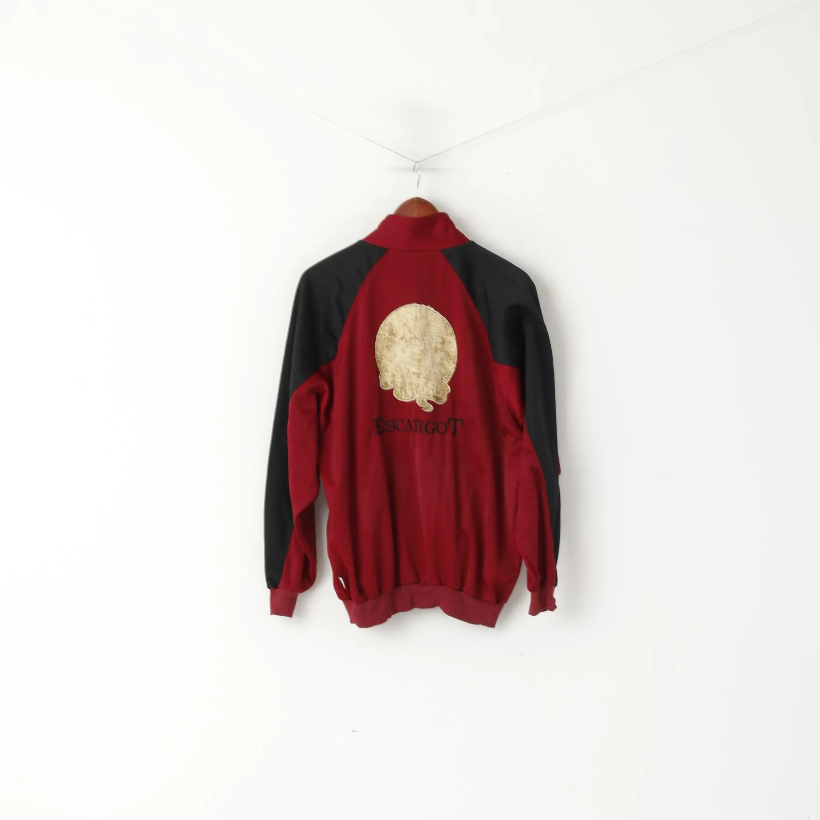 Escargot Men M Sweatshirt Maroon Vintage Colorado Shiny Zip Up Retro Top - Image 7