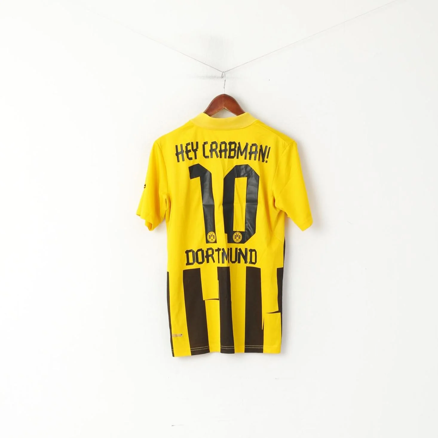 Puma Men S Shirt Yellow BVB Dortmund Borussia Football Jersey Crabman #10 Top - Image 5